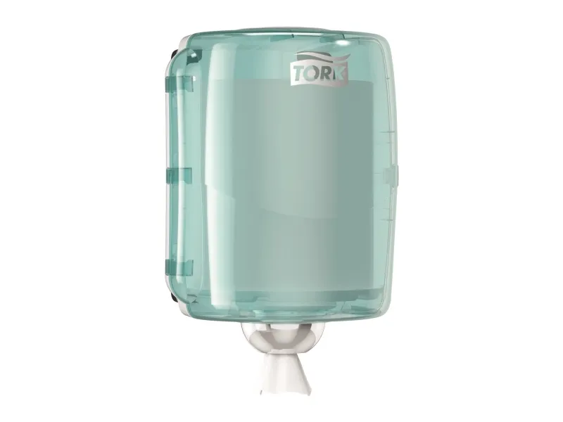 Dispenser Aftørringsrulle Tork W2 Vægophæng op til 30 cm Hvid/Turkis,1 Stk/krt