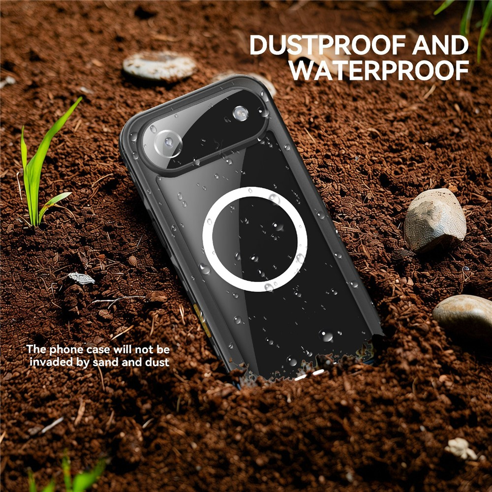 iPhone Air Wasserfeste MagSafe Outdoor Schutz Hülle (IP68) - Schwarz / Transparent