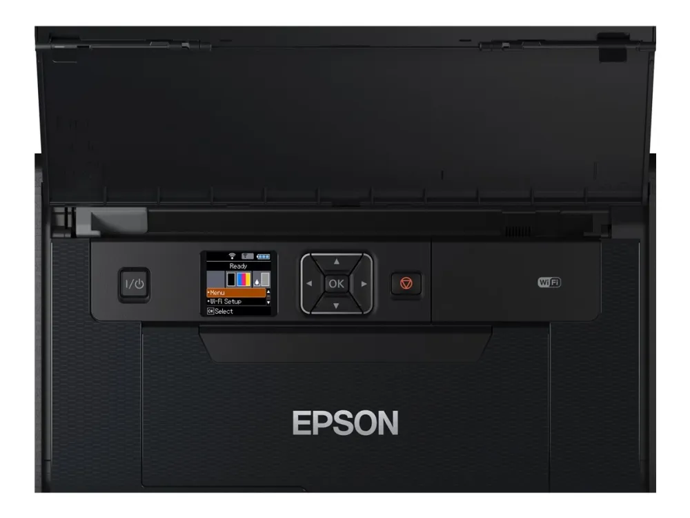 Epson WorkForce WF-110W - Printer - farve - blækprinter - A4 - 5760 x 1440 dpi - op til 7 spm (mono) / op til 4 spm (farve) - kapacitet: 20 ark - USB 2.0, Wi-Fi(n)