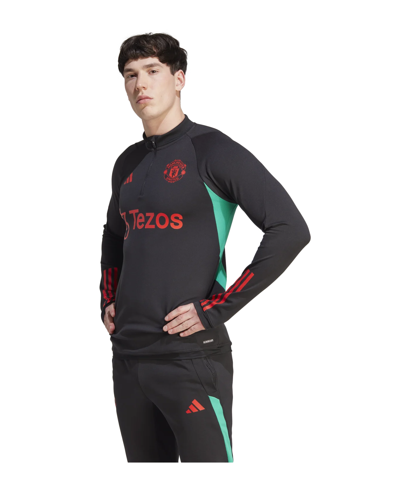 adidas Manchester United HalfZip Sweatshirt Schwarz