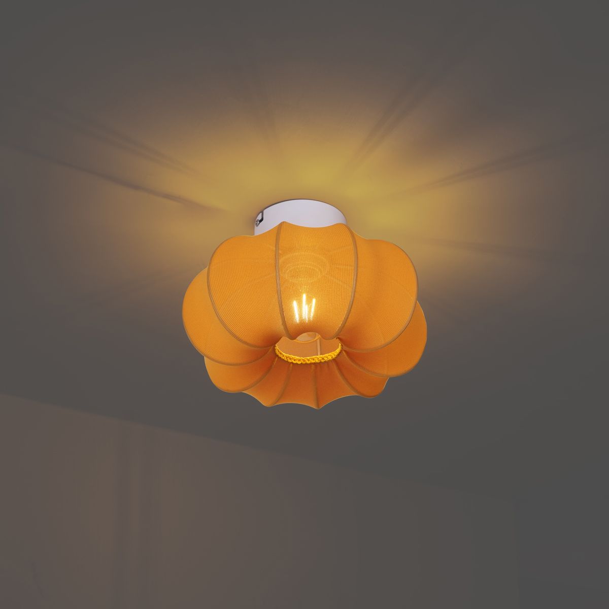 Japandi plafondlamp goud 27cm - Plu Asyesha