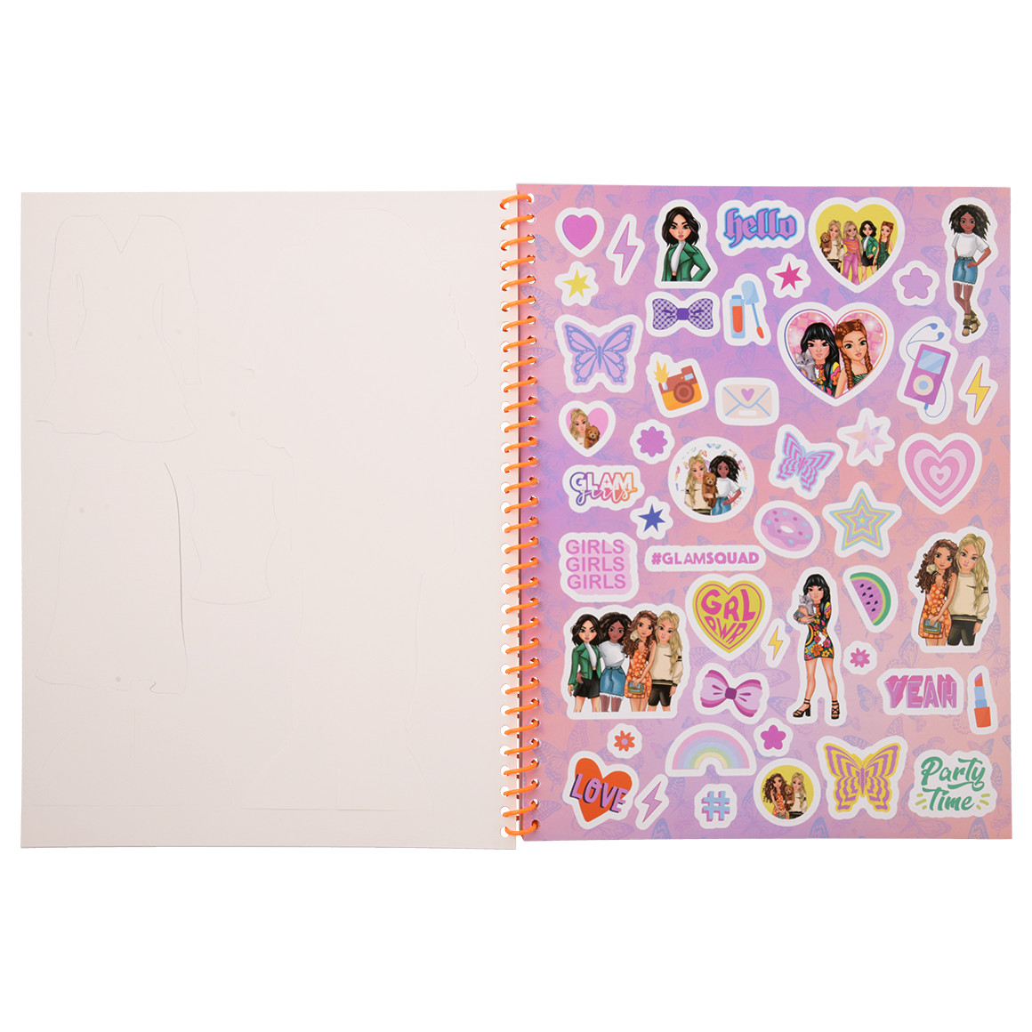Glam Girls Malbuch orange