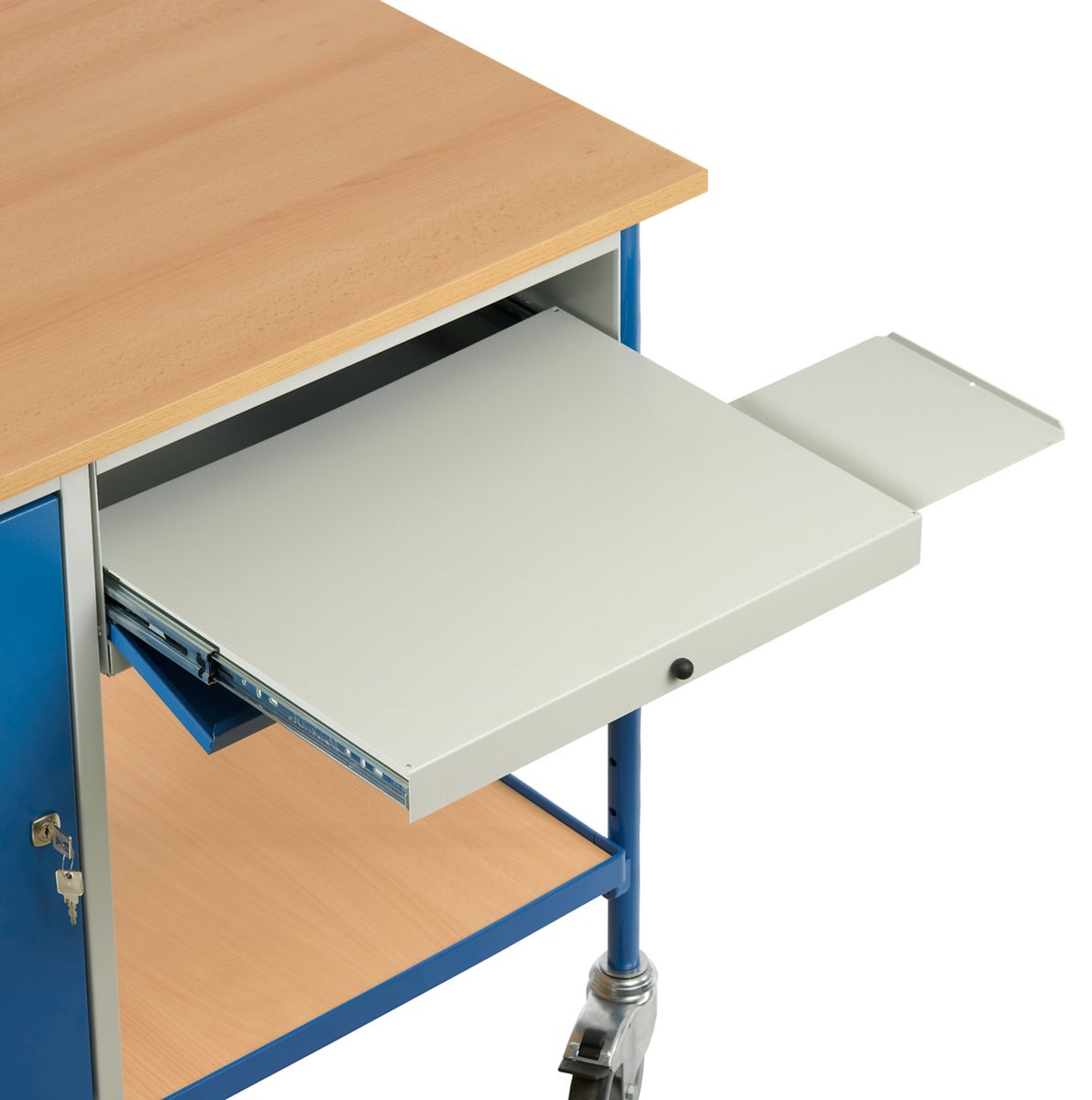 Fetra roltafel met stalen kast en uitschuifbare lade
