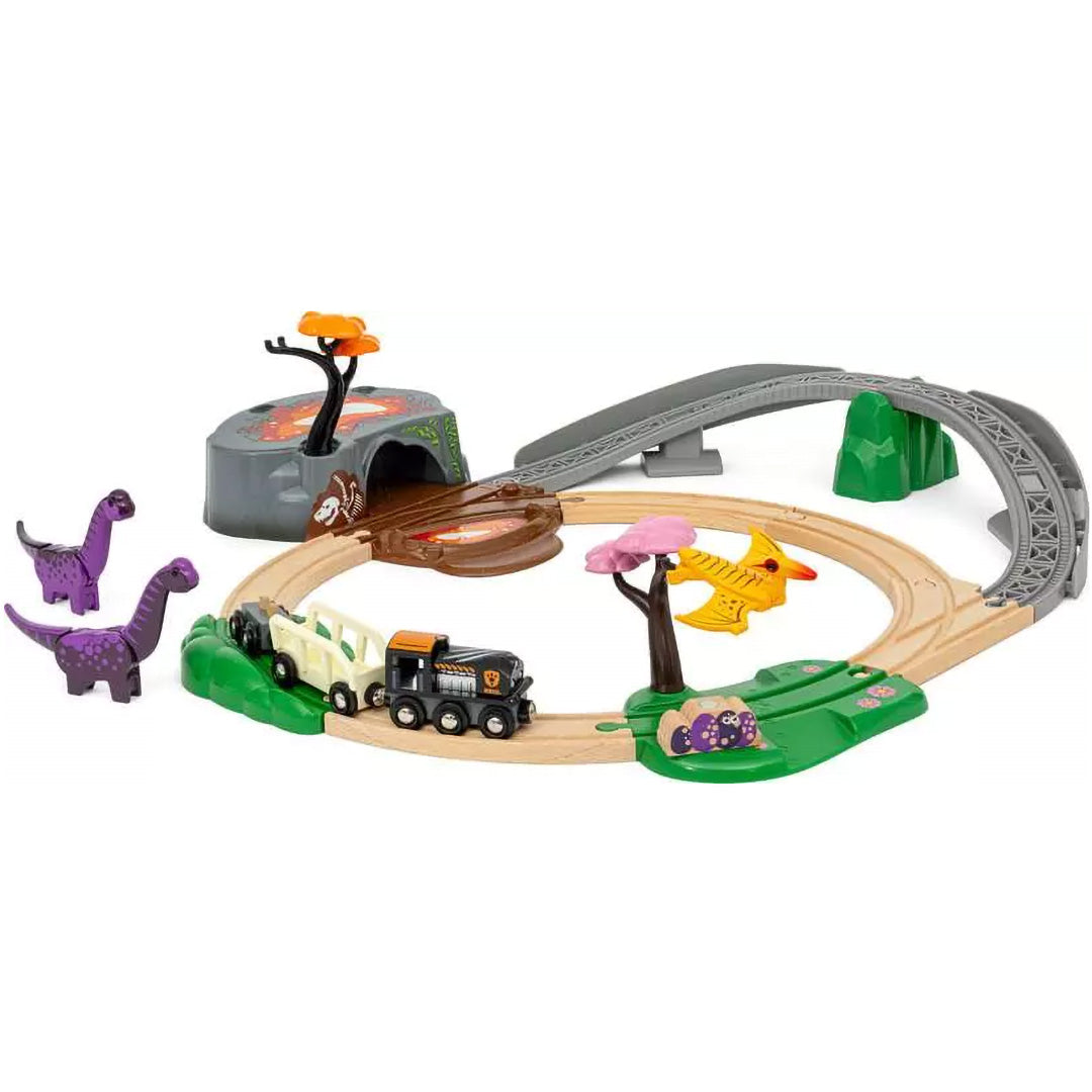 brio treinbaan avonturenset - dinosaurus - 21-delig