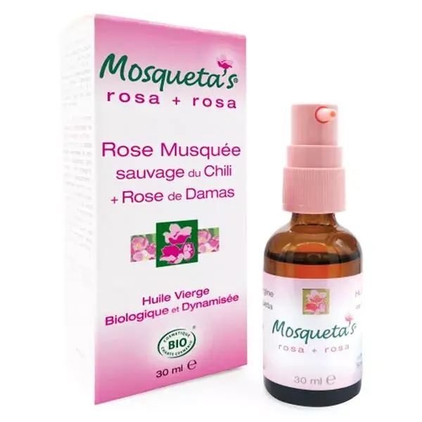Óleo de Rosa Mosqueta Selvagem Chilena + Rosa Damascena Orgânica Mosqueta 30ml