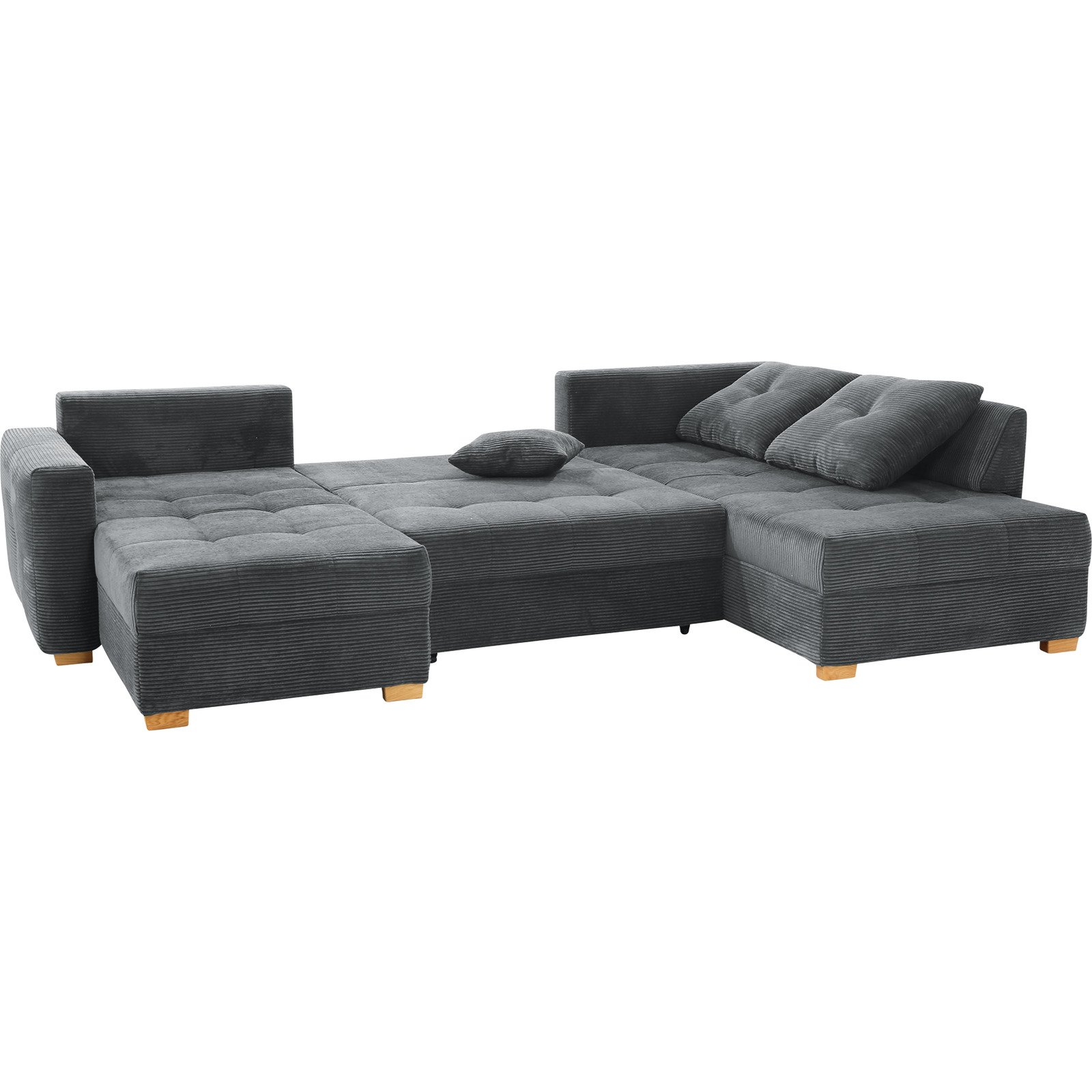 Wohnlandschaft Leon Stoff Cord grau