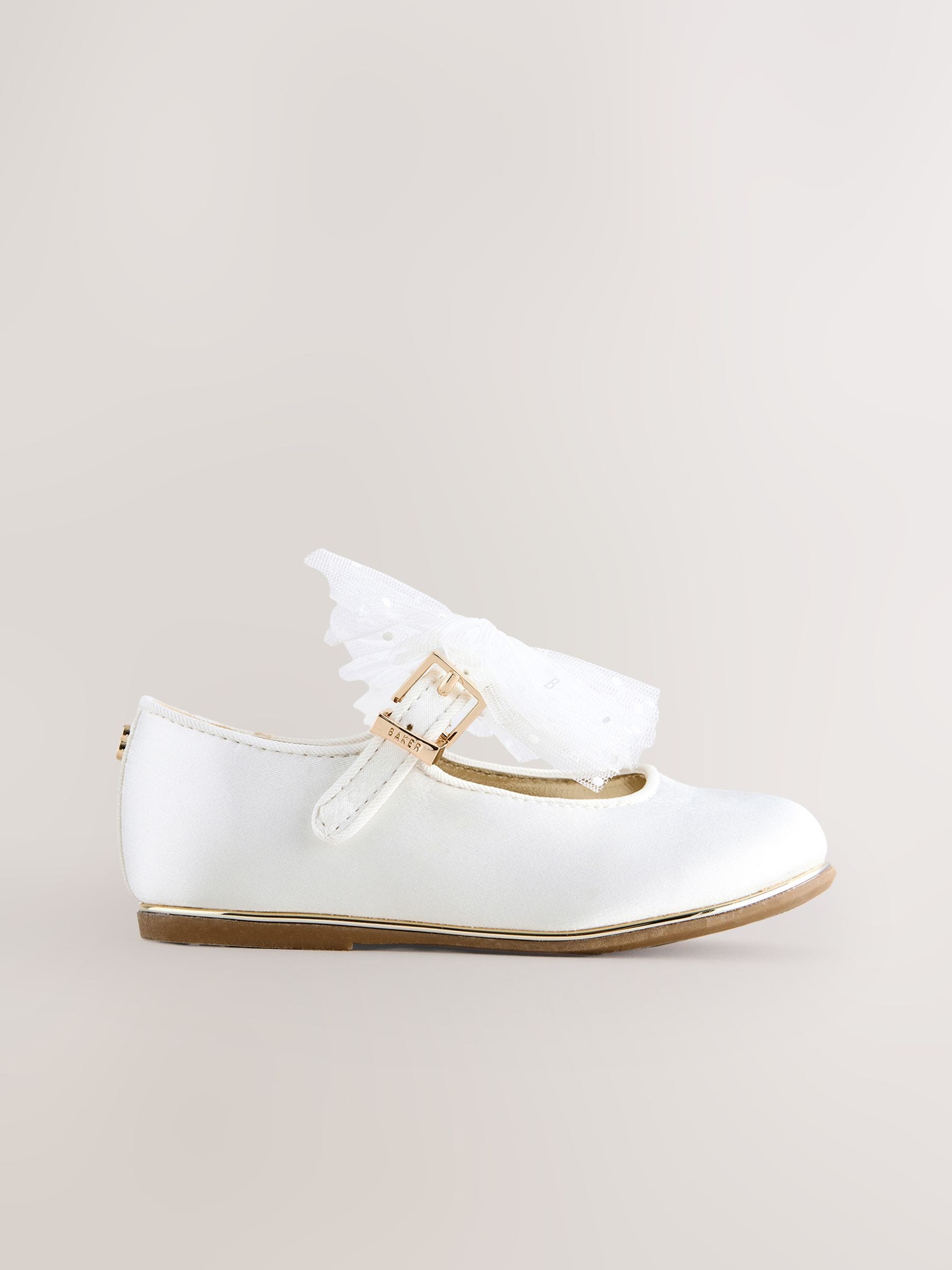 Ivoor - Baker By Ted Baker Mary Jane gelegenheidsschoenen met strik voor meisjes