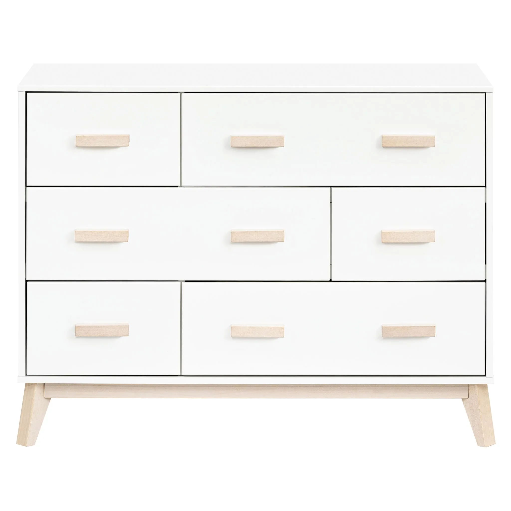 Babyletto Bureau 6 tiroirs Scoot - Blanc  Naturel Lavé