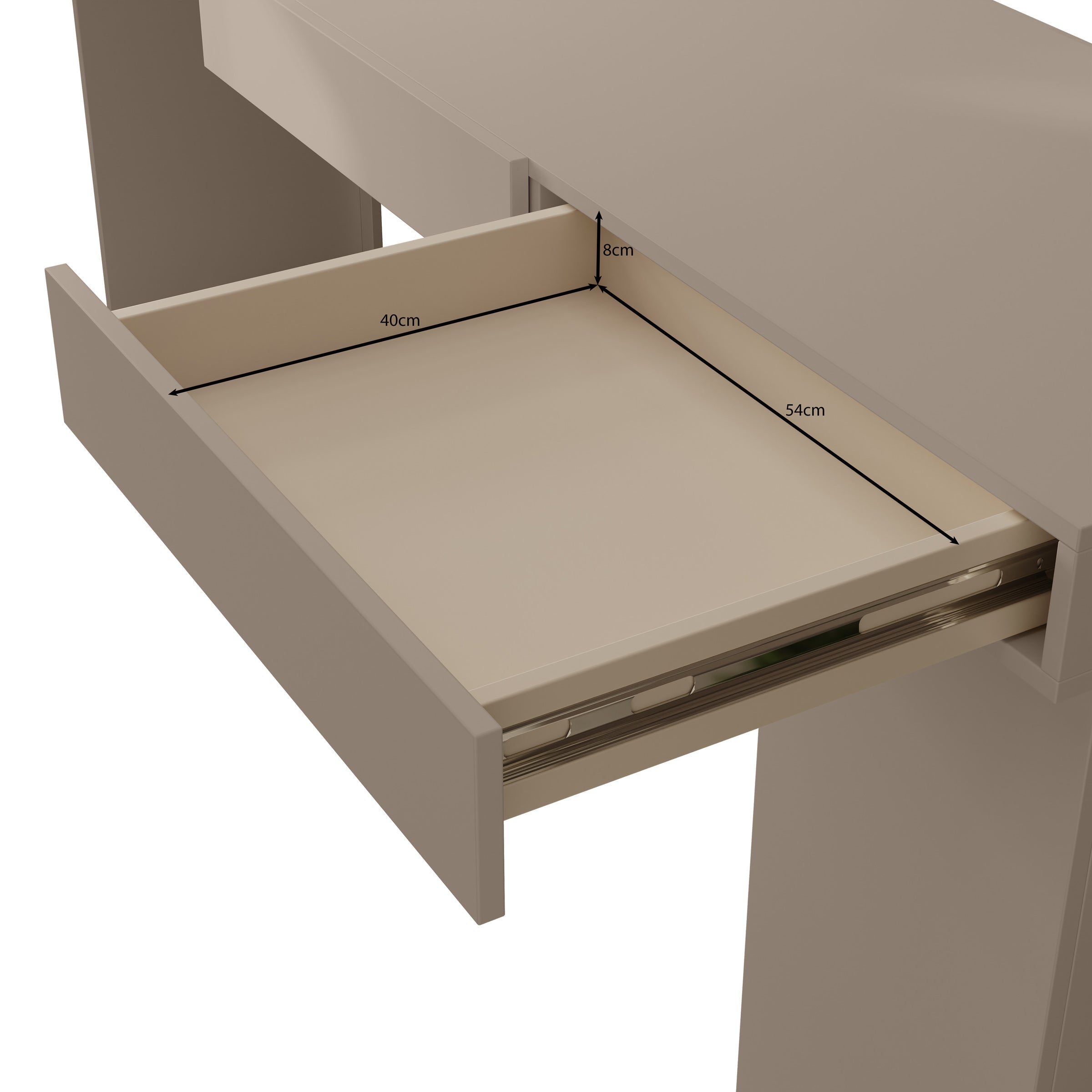 Whenua 2 - Bureau rechts - Beige - 211x55x79 cm
