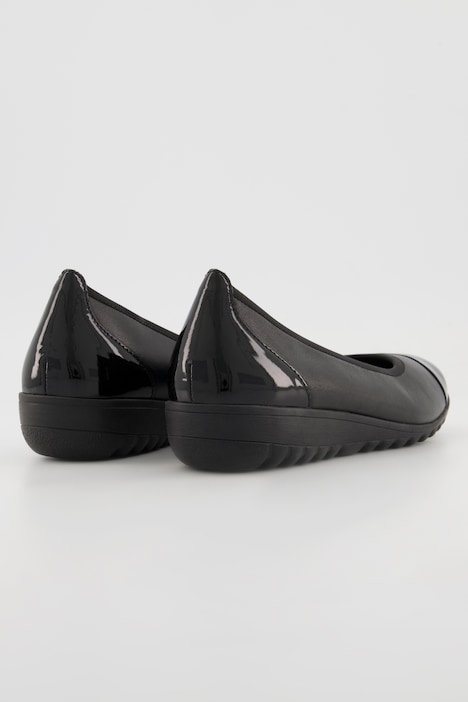 Caprice Leder-Ballerinas, Lackleder-Spitze, Weite H