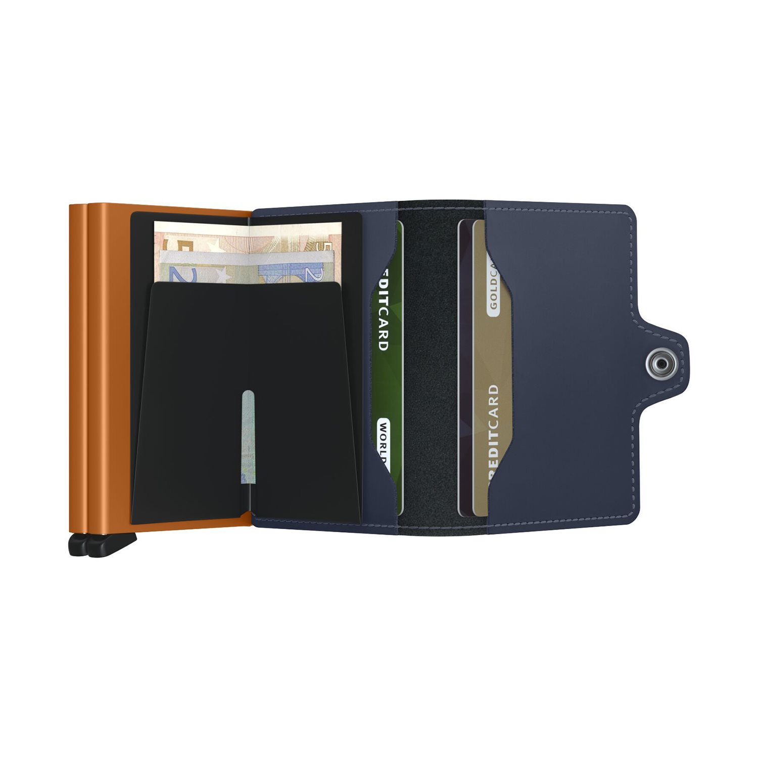 Secrid Twinwallet Matte night blue & orange