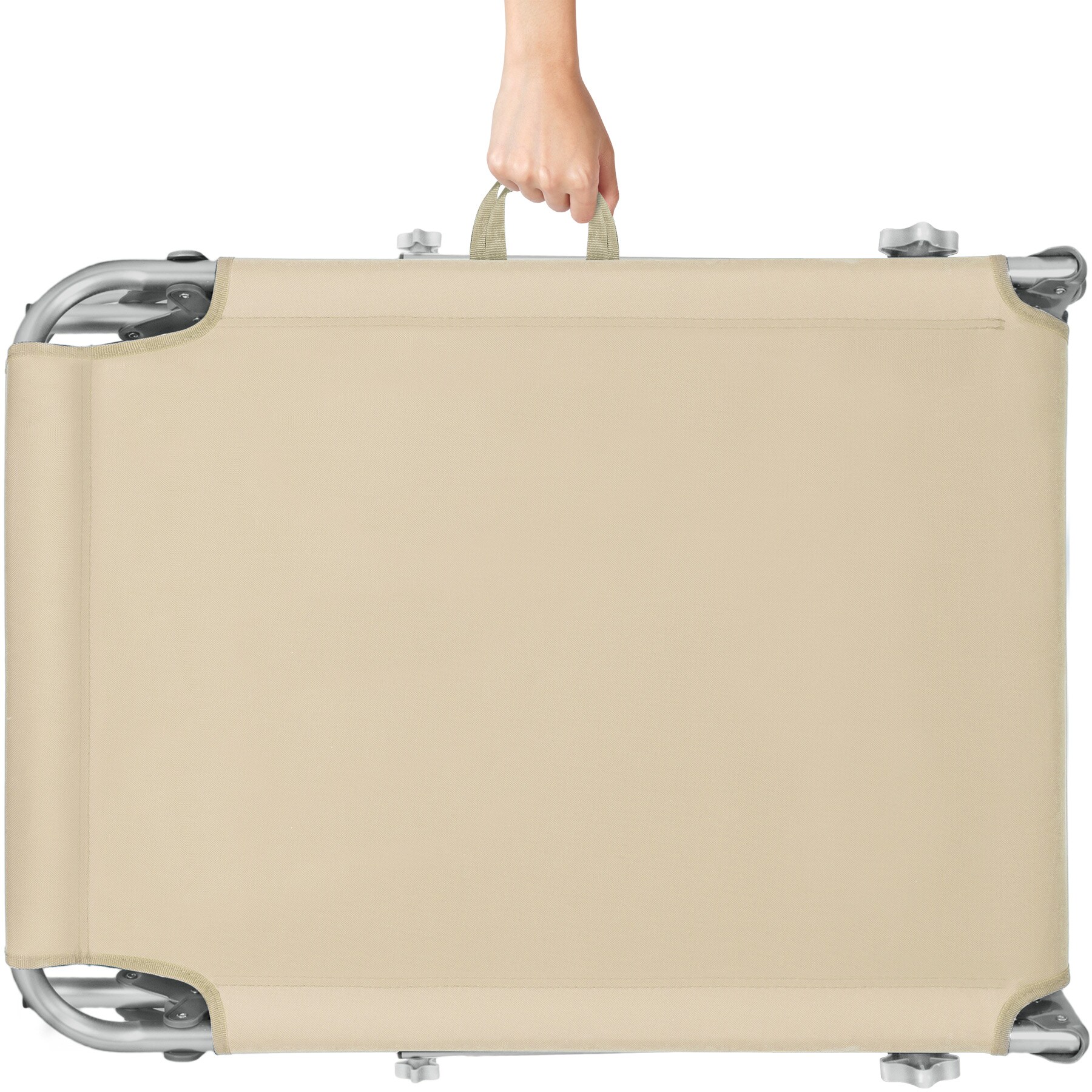tectake® Gartenliege, klappbar, 4-fach verstellbare Rückenlehne mit Kopfpolster, 190 x 68 x 65 cm