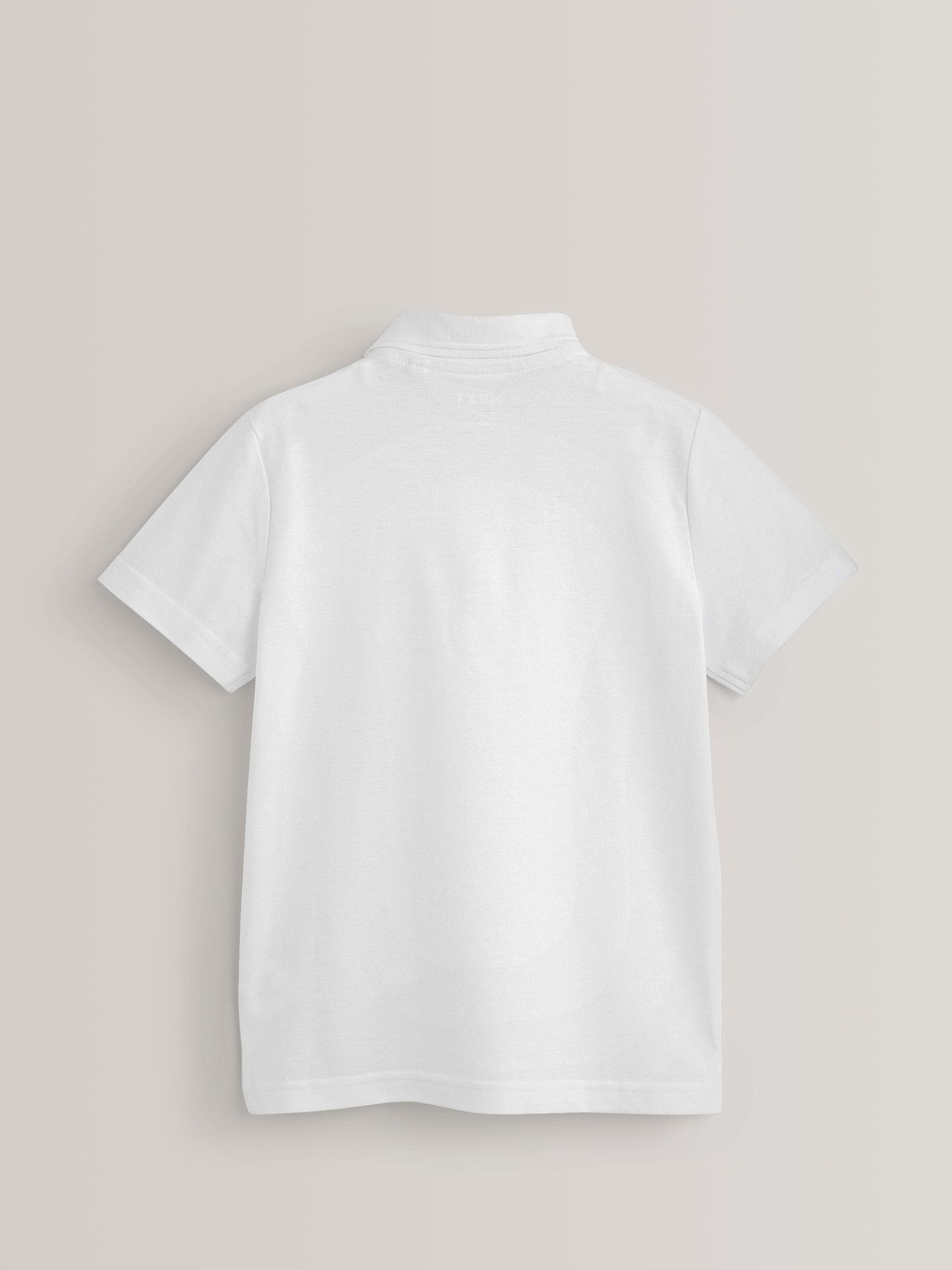 Wit - Verpakking van 2 katoenen schoolpoloshirts met korte mouwen (3-16jr)