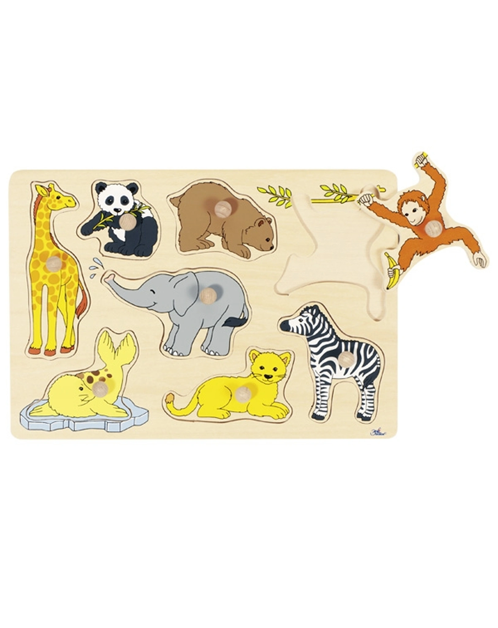 Steckpuzzle TIERKINDER 8-teilig in bunt