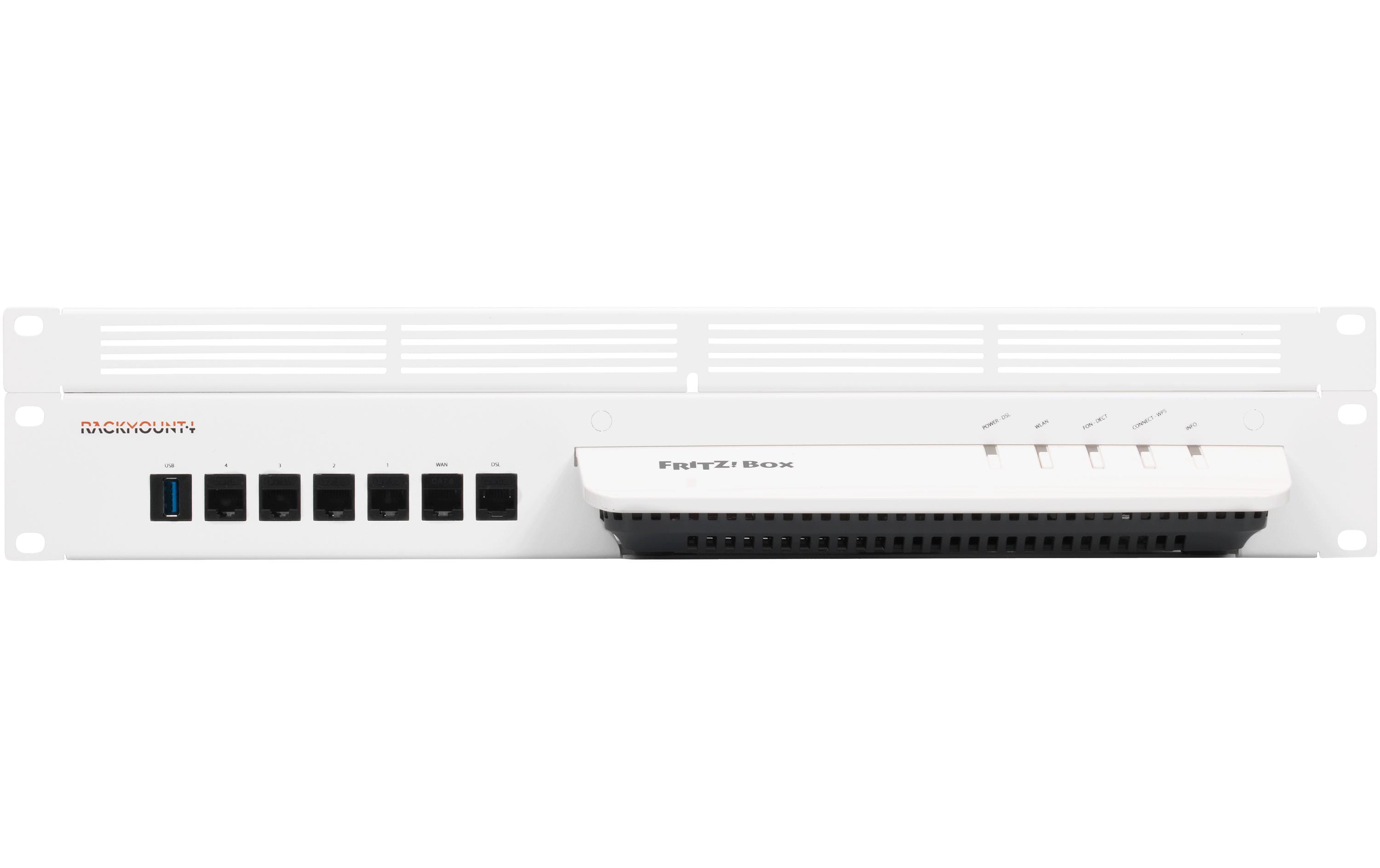 Rackmount Kit RM-FB-T7 für Fritzbox 7590AX<br>Rackmount.IT RM-FB-T7 - Rack – weiss