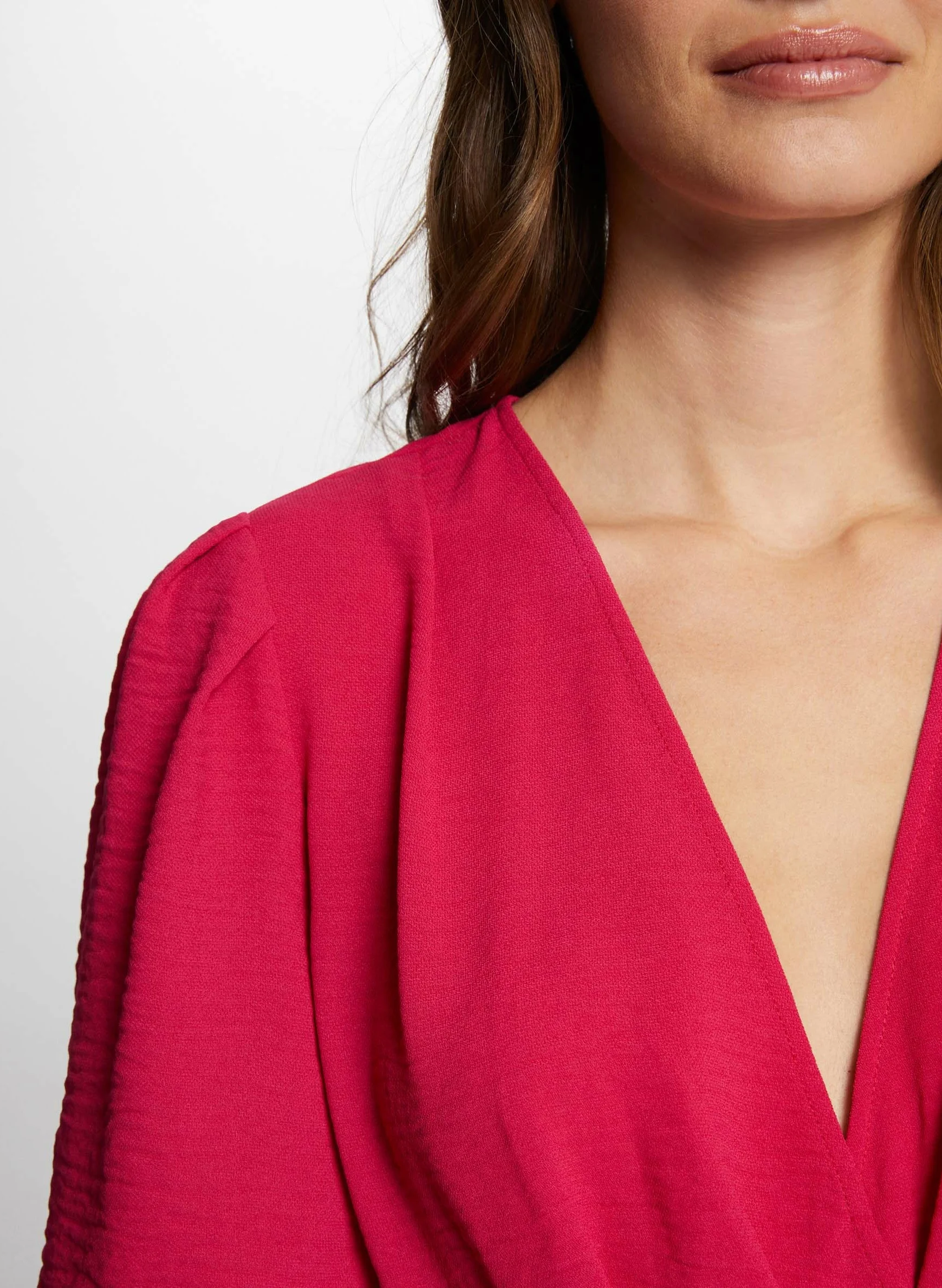 RANILA - Robe courte fluide à volants | Rose