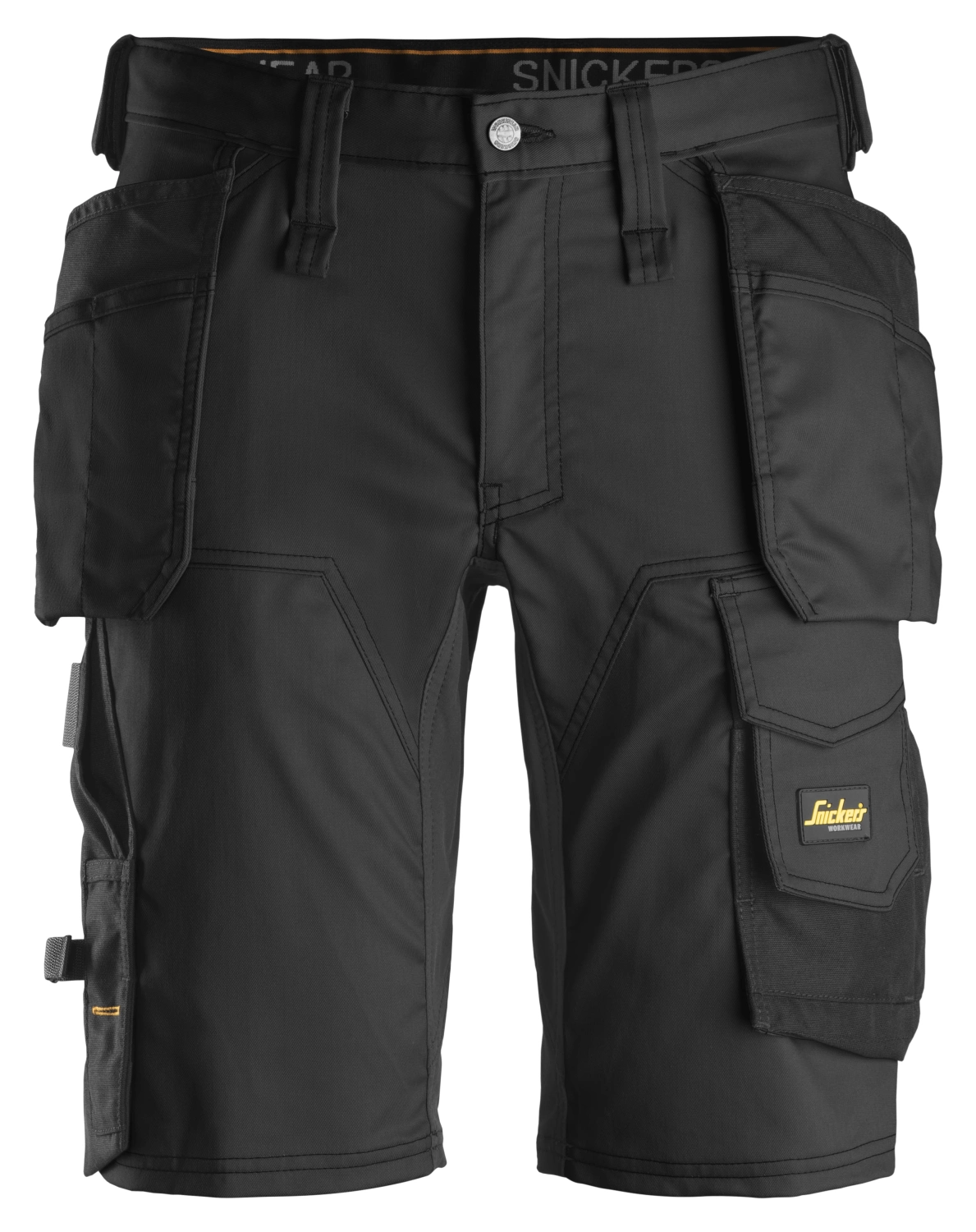 Snickers 6141 Korte werkbroek AllroundWork Stretch met holsterzakken  - Zwart - Maat 056