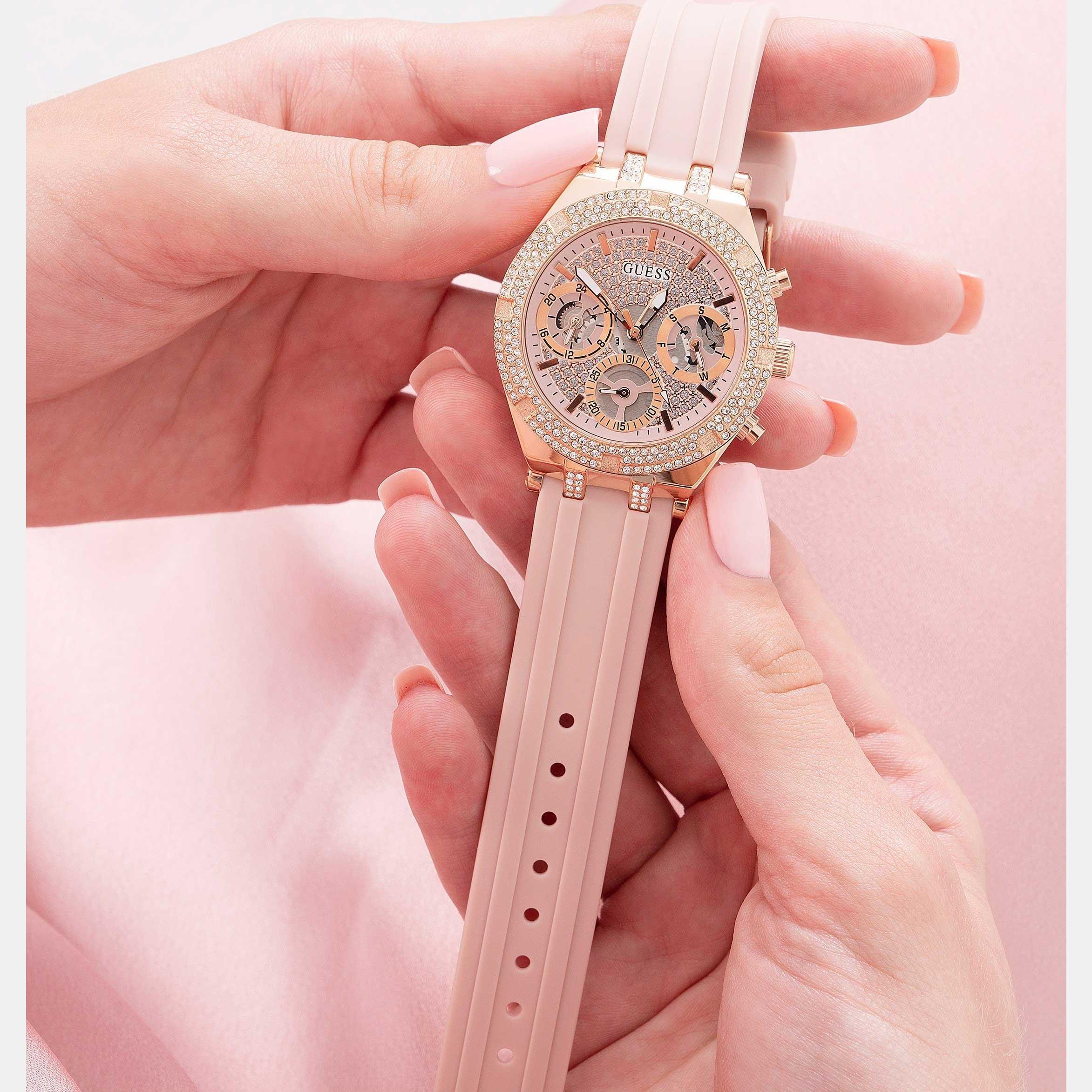 Guess Ladies Guess Heiress Pink Rose Gold Watch GW0407L3