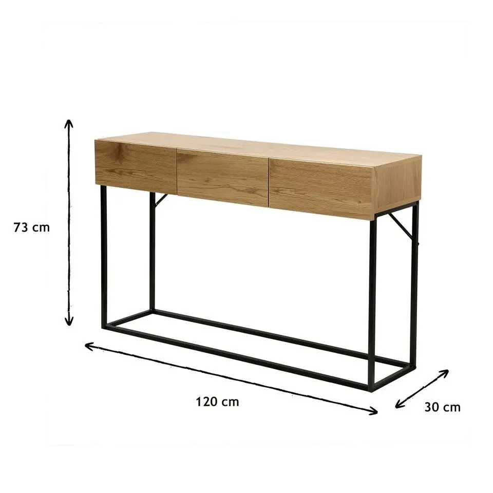 CALICOSY - Sidetable - Eikenhouten decor - 73x120x29.5 cm