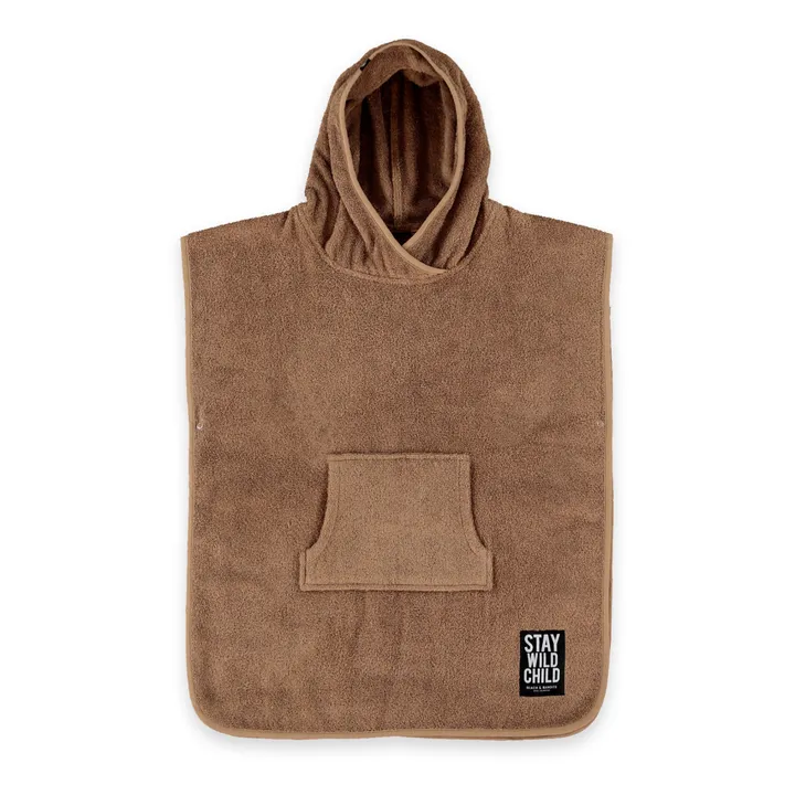 Beach & Bandits Poncho Eponge Coton Bio | Marron
