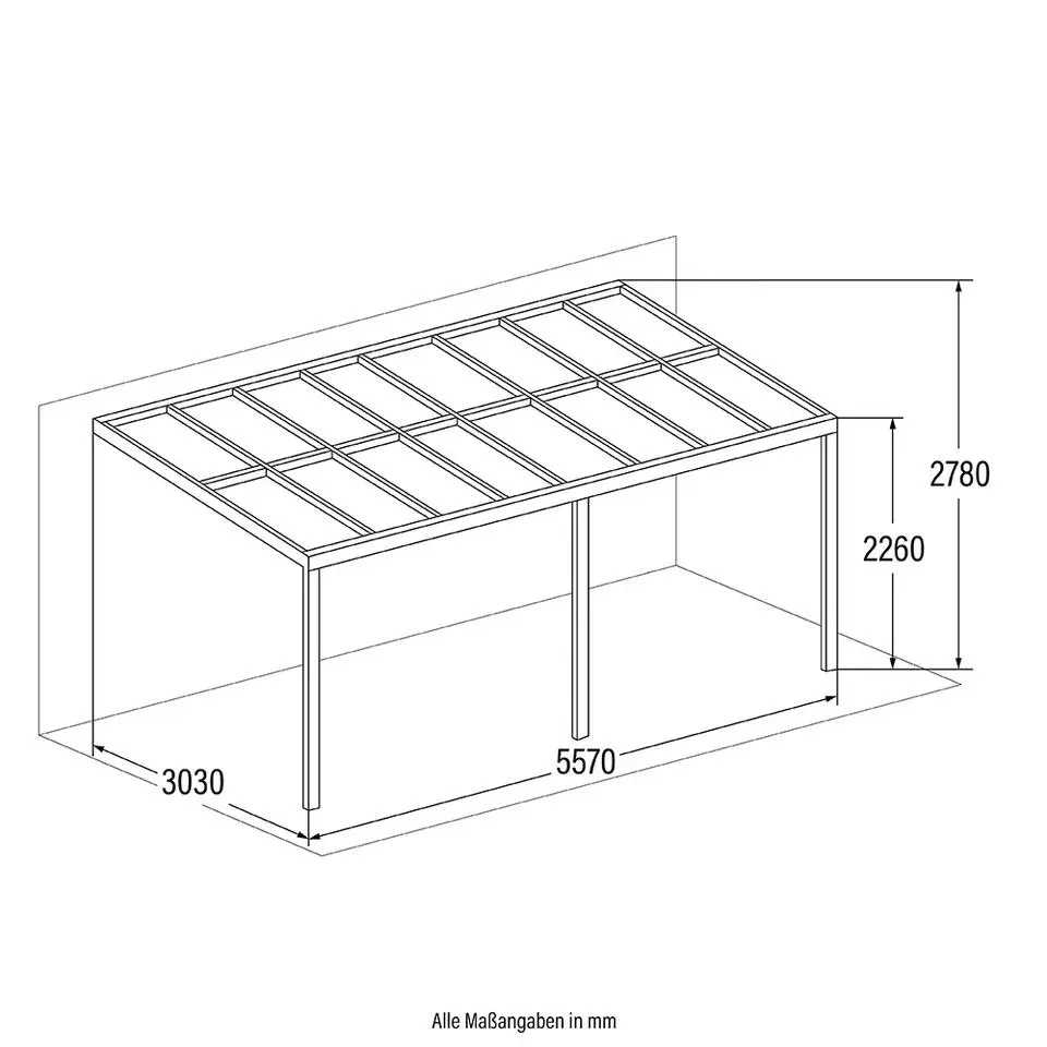 HOME DELUXE terrasoverkapping SOLIS grijs 496 / 503 x 300 / 303 x 278 / 226 cm