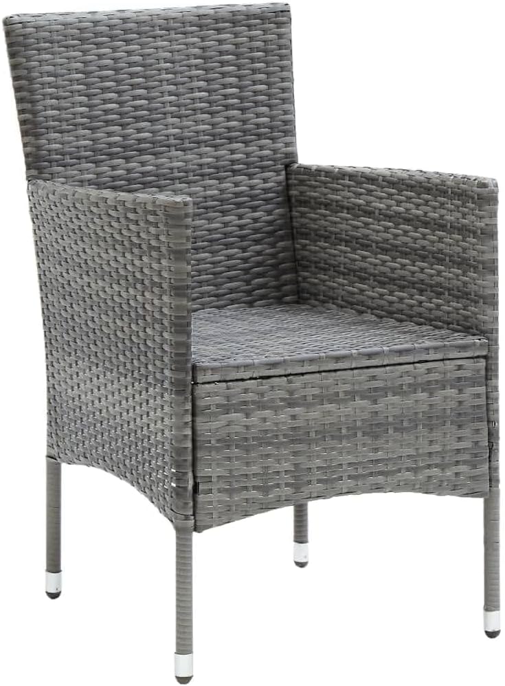 Gartenmöbel-Set 7-teilig mit Kissen Polyrattan grau Gartengarnitur Entspannung im Freien Terrassenmöbel Garten