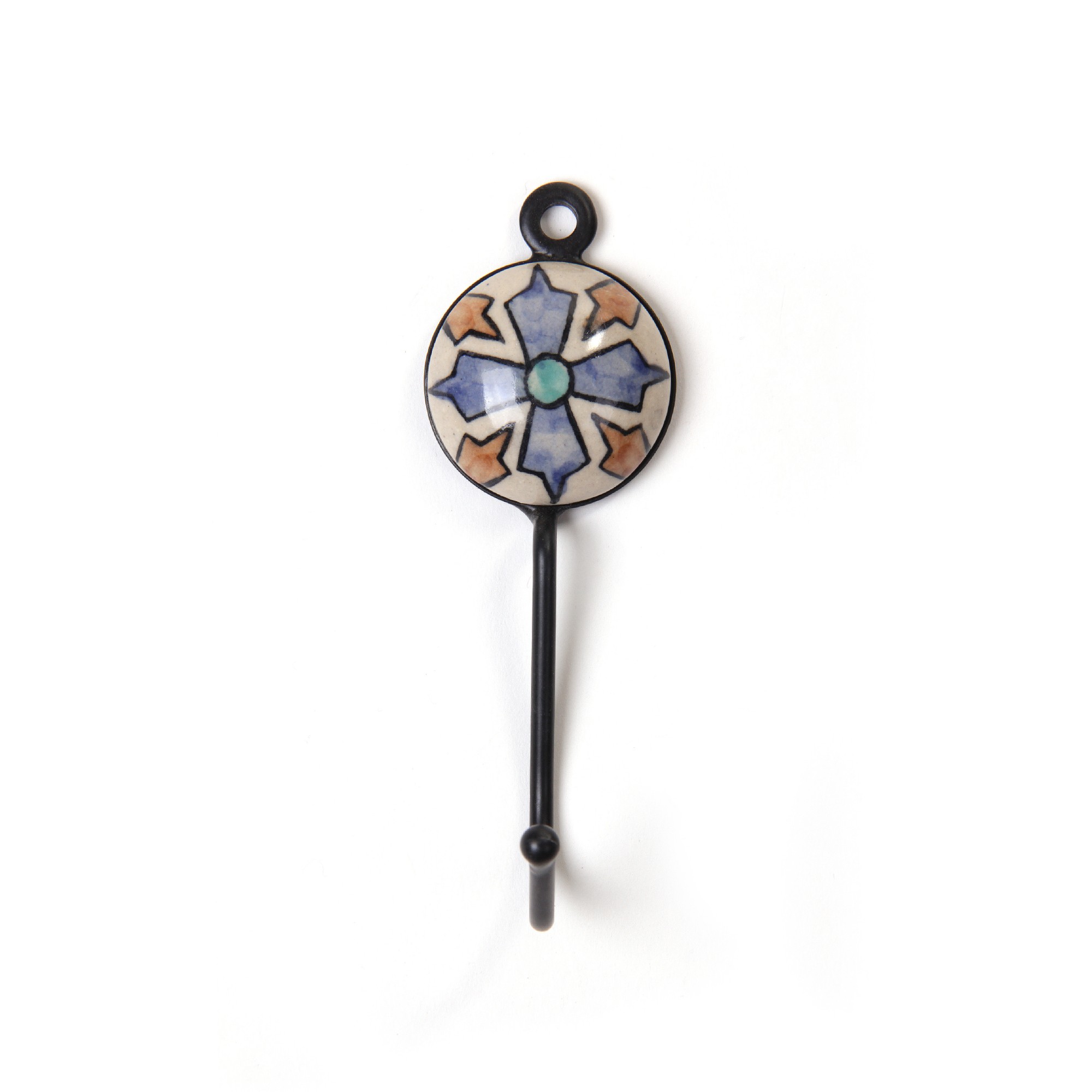 Wandhaken 1fach, multicolor, H 15 cm, L 4,5 cm, B 4,5 cm von fischer's lagerhaus