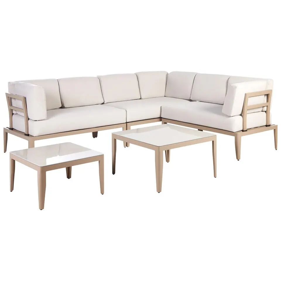 RIMA III - Loungeset voor 6 - Lichtbeige - Aluminium
