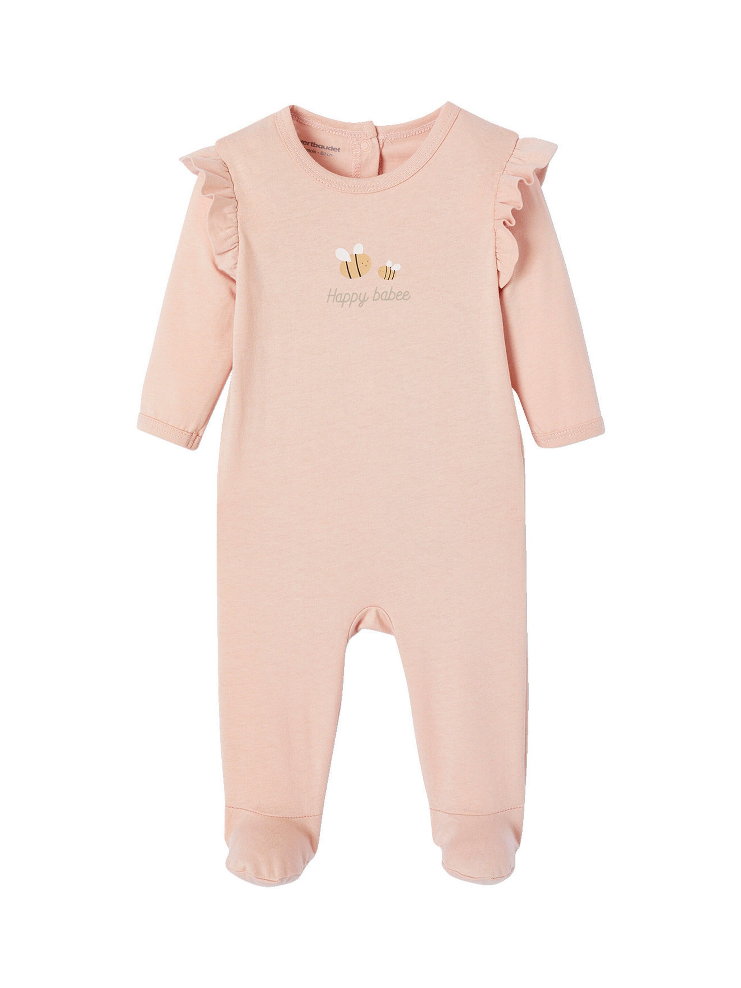 Vertbaudet Bio-Kollektion: 2er-Pack Baby Strampler mit Bienen rosa