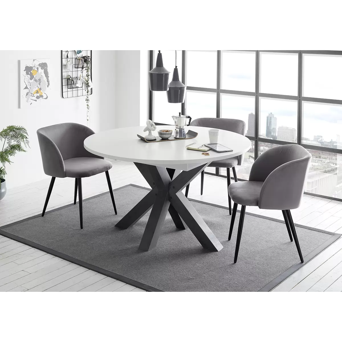 Esstisch Big System Rund schwarz,weiss