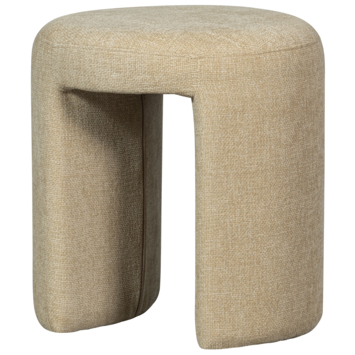 WOOOD kruk Charlie natural beige chenille stof