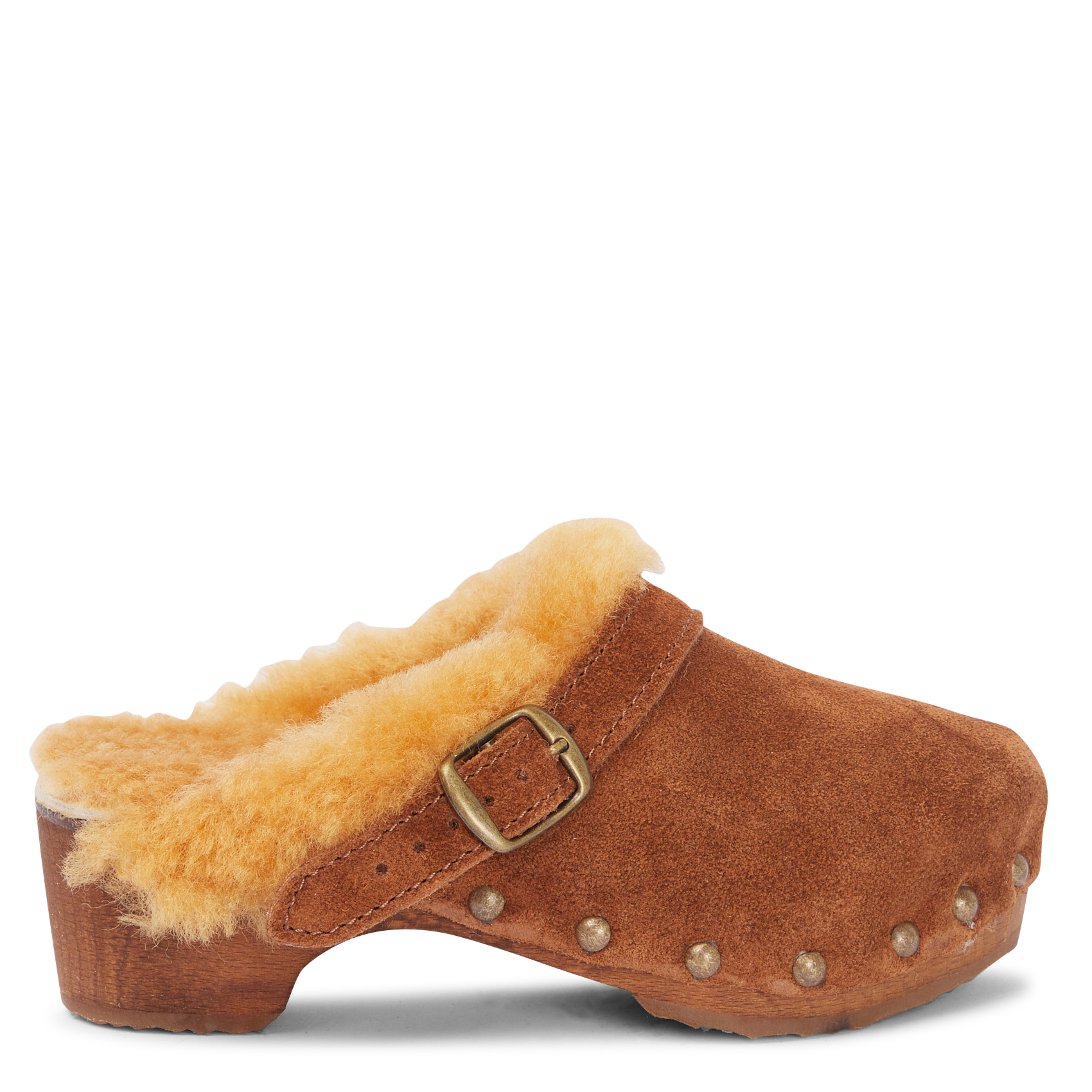 ELINE - Sabots en cuir velours | Marron
