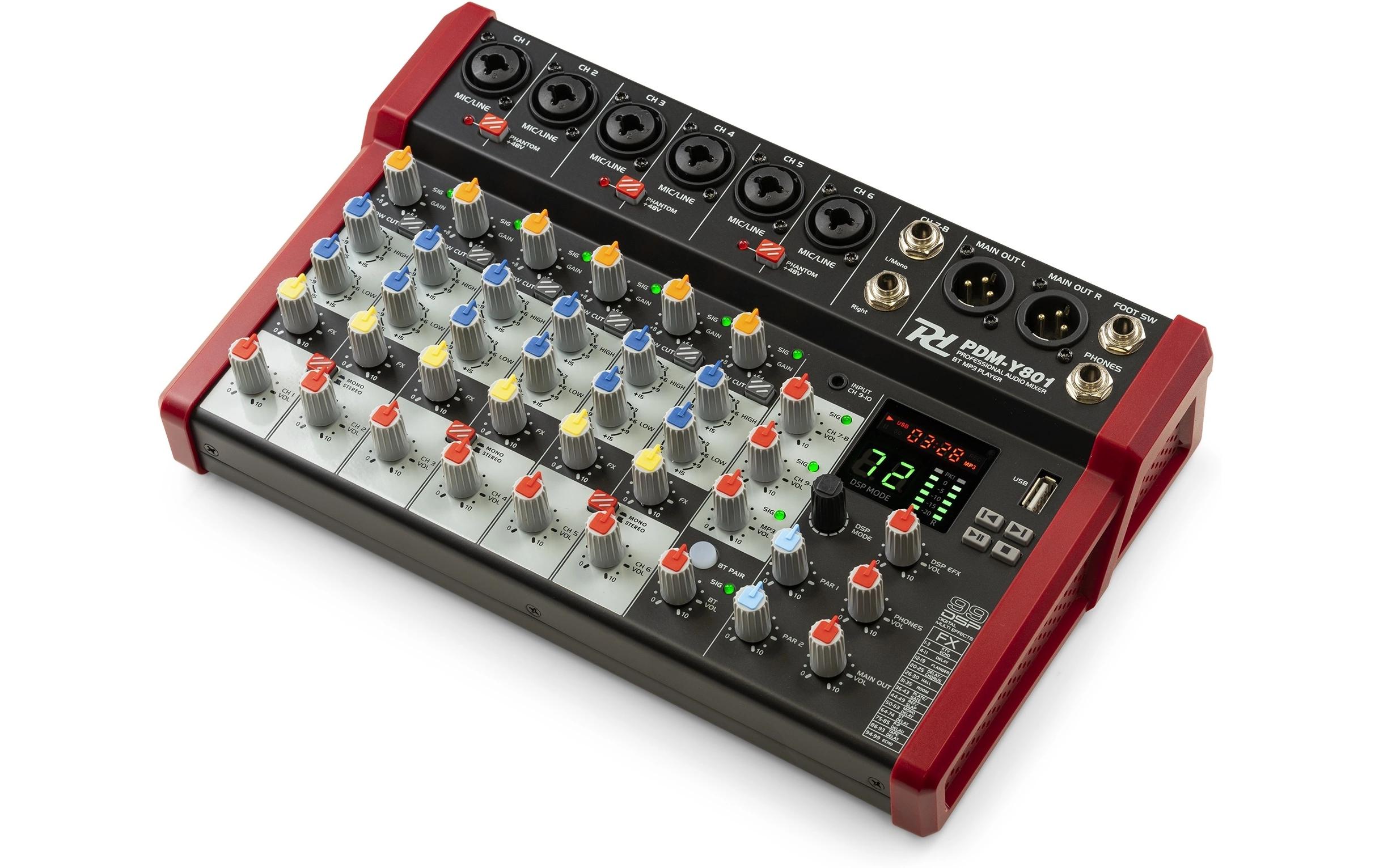 PDM-Y801<br>Kompaktes 8-Kanal Mischpult mit 24-Bit DSP