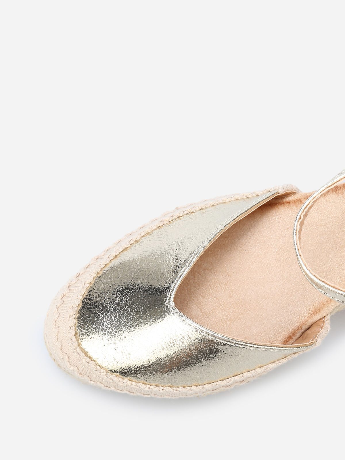 Espadrilles compensées à bride- Doré