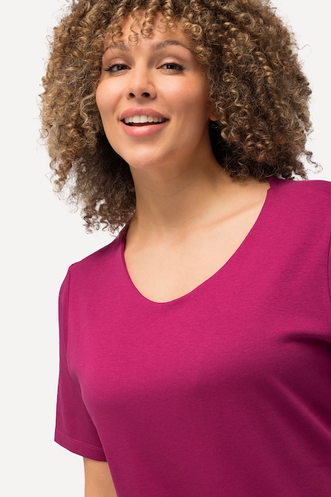 Shirt, doppellagige Vorderseite, Slim, Rundhals, Halbarm