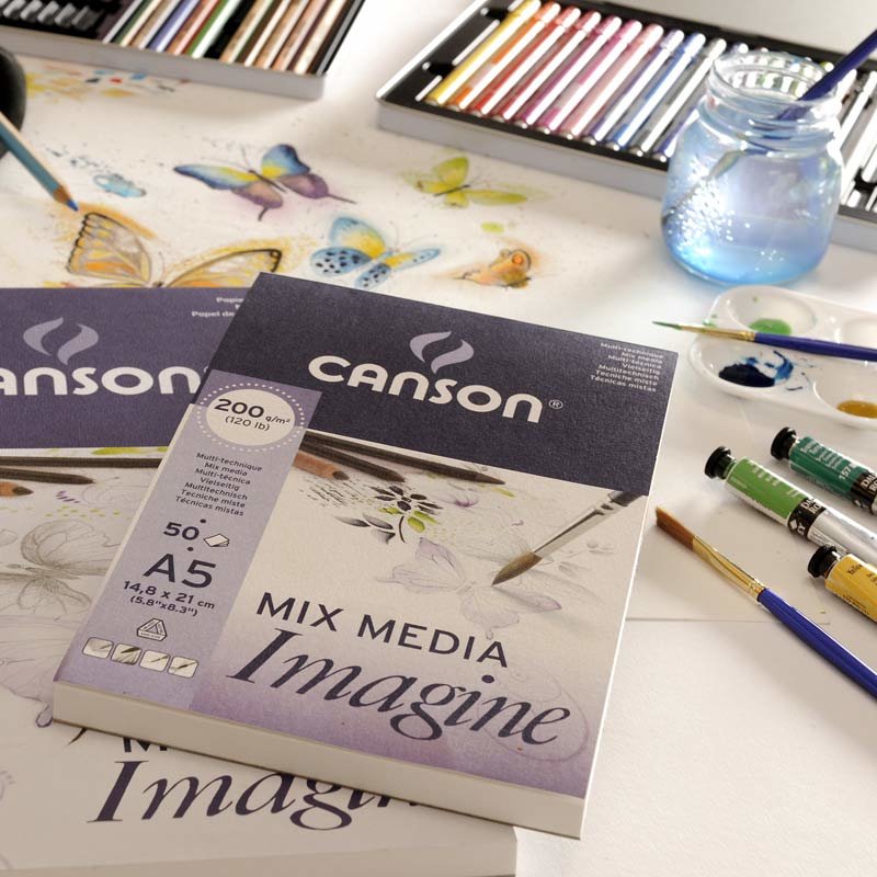 Bloc de 50 feuilles de papier dessin blanc A3  Canson IMAGINE 200 g