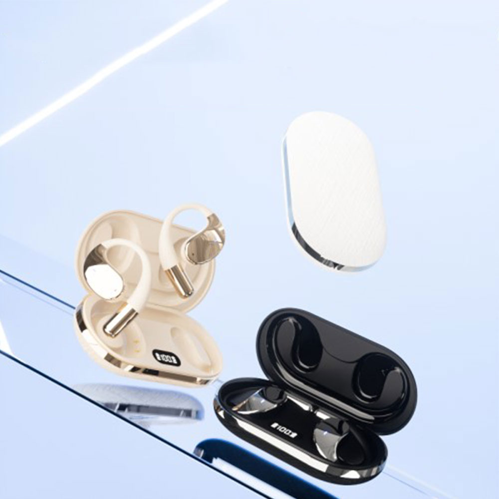 Open-Ear Bluetooth 5.4 Sport Kopfhörer mit Ladecase / KI-Adaption und Noise Reduction - Schwarz