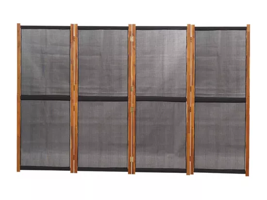 Cloison de séparation 4 panneaux Noir 280x180 cm