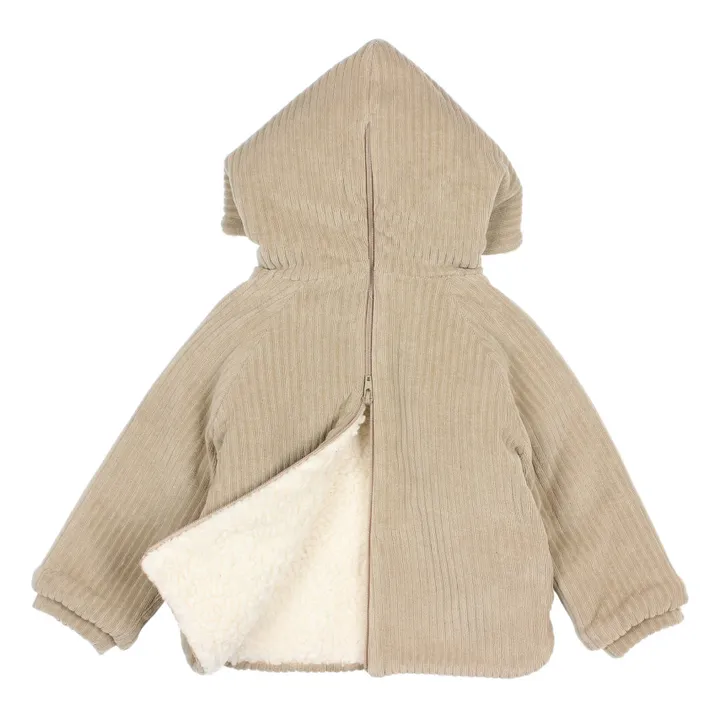 Búho Burnou Velours Côtelé Coton Bio Fourré | Beige