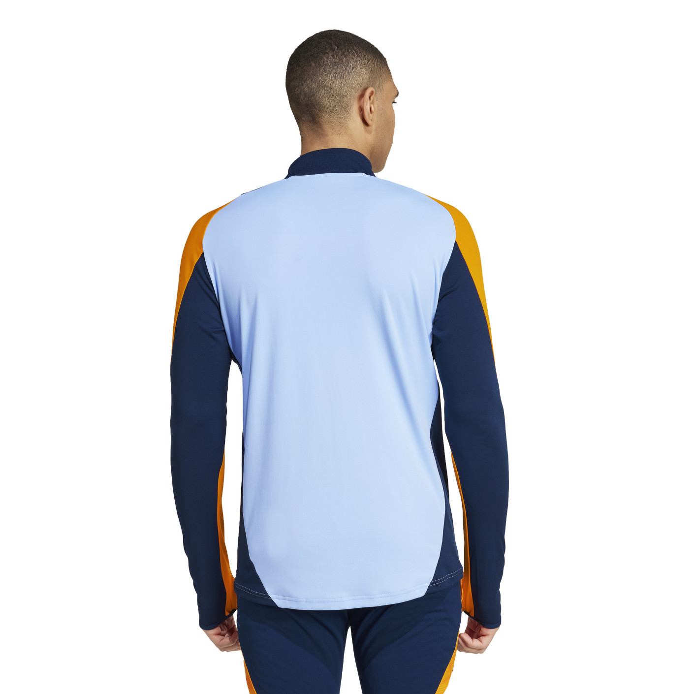 Adidas Real Madrid Trainingstrui 1/4-Zip 2024-2025 Lichtblauw Donkerblauw Oranje