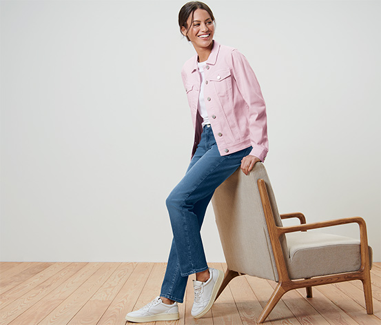 Jeansjacke, rosa