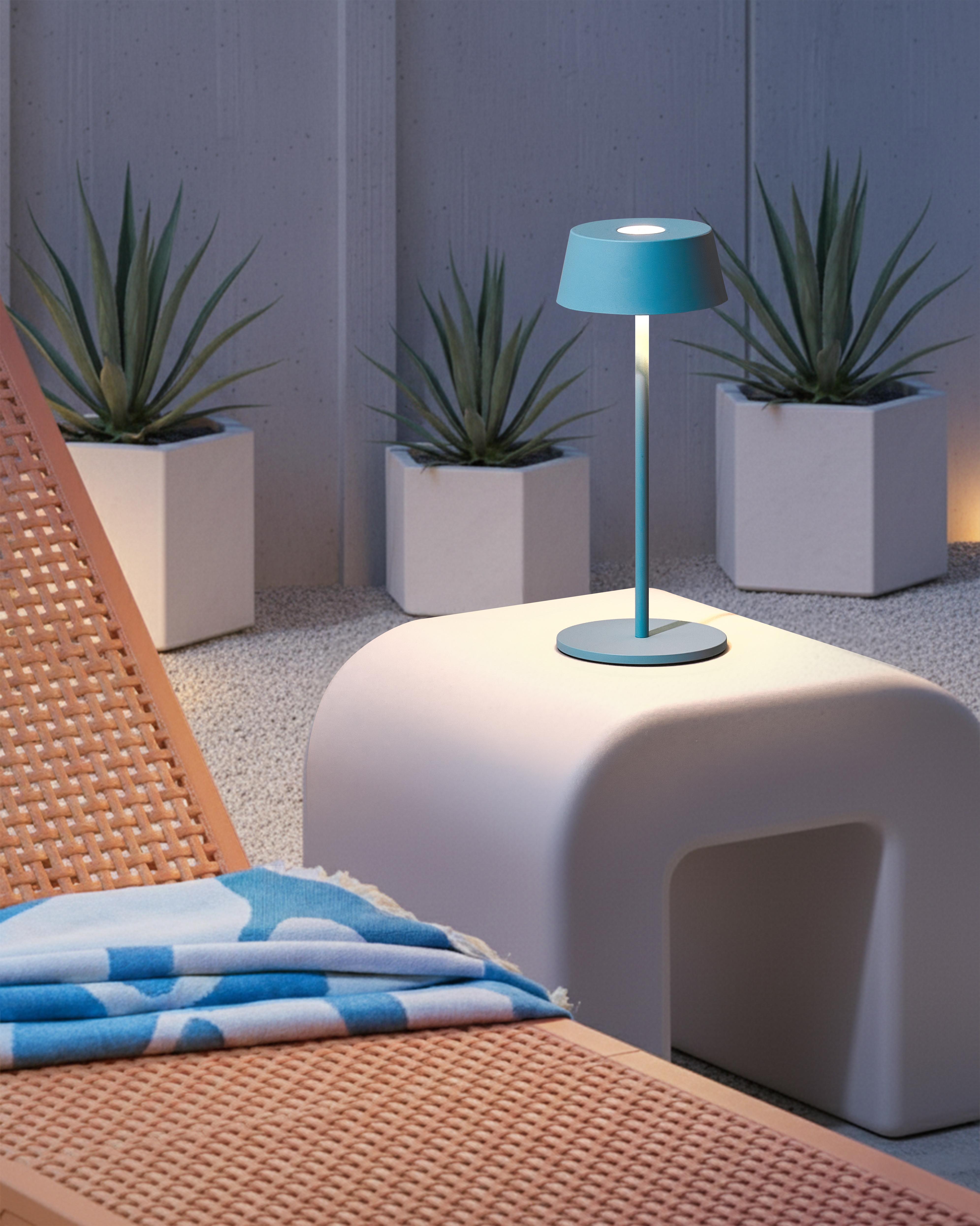 LED draadloze tafellamp GUDER met dimmer Metaal Blauw