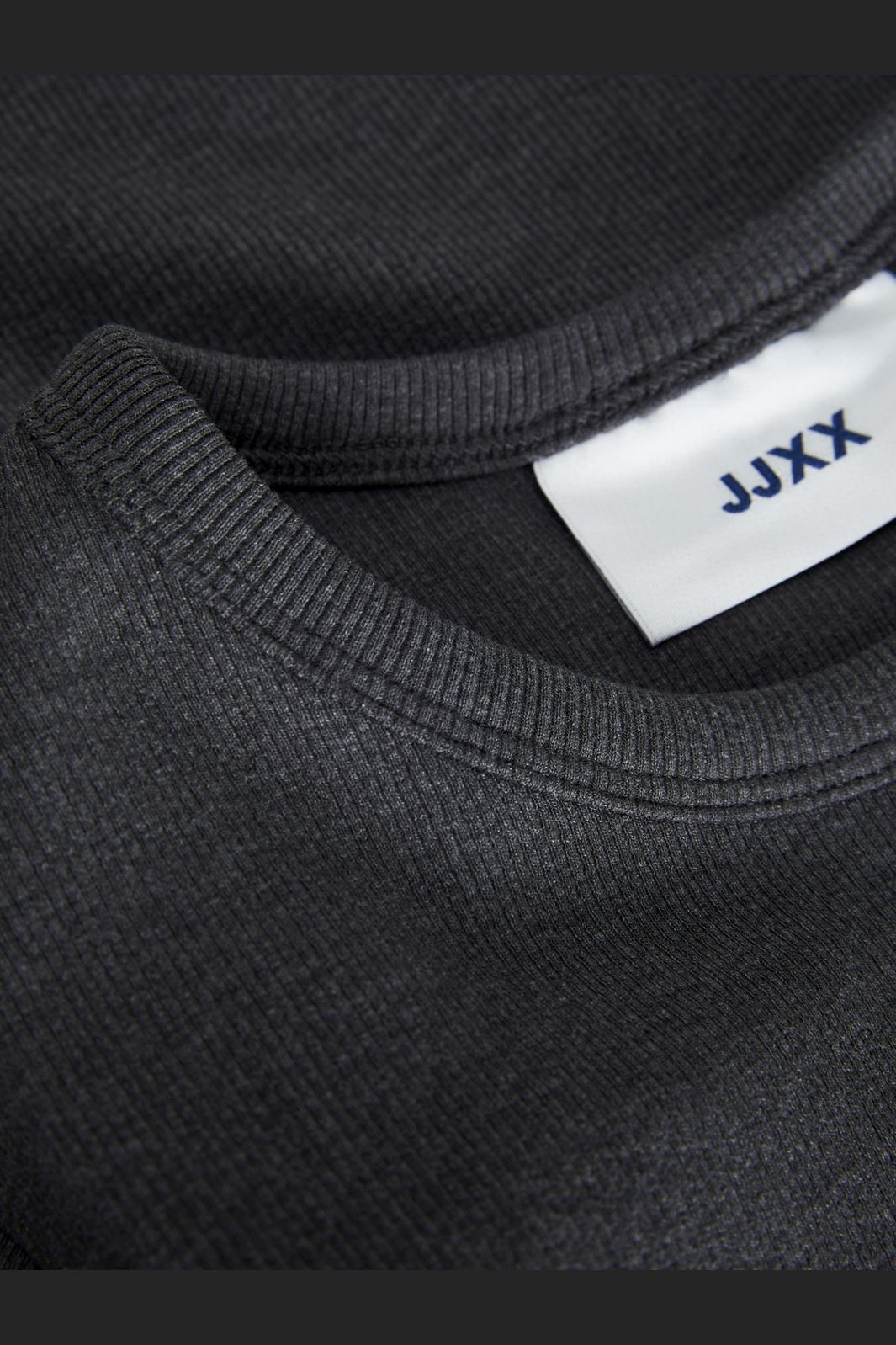 Jjxx Jxfreya Str Ls Rib Tee 4512554 dark grey melange