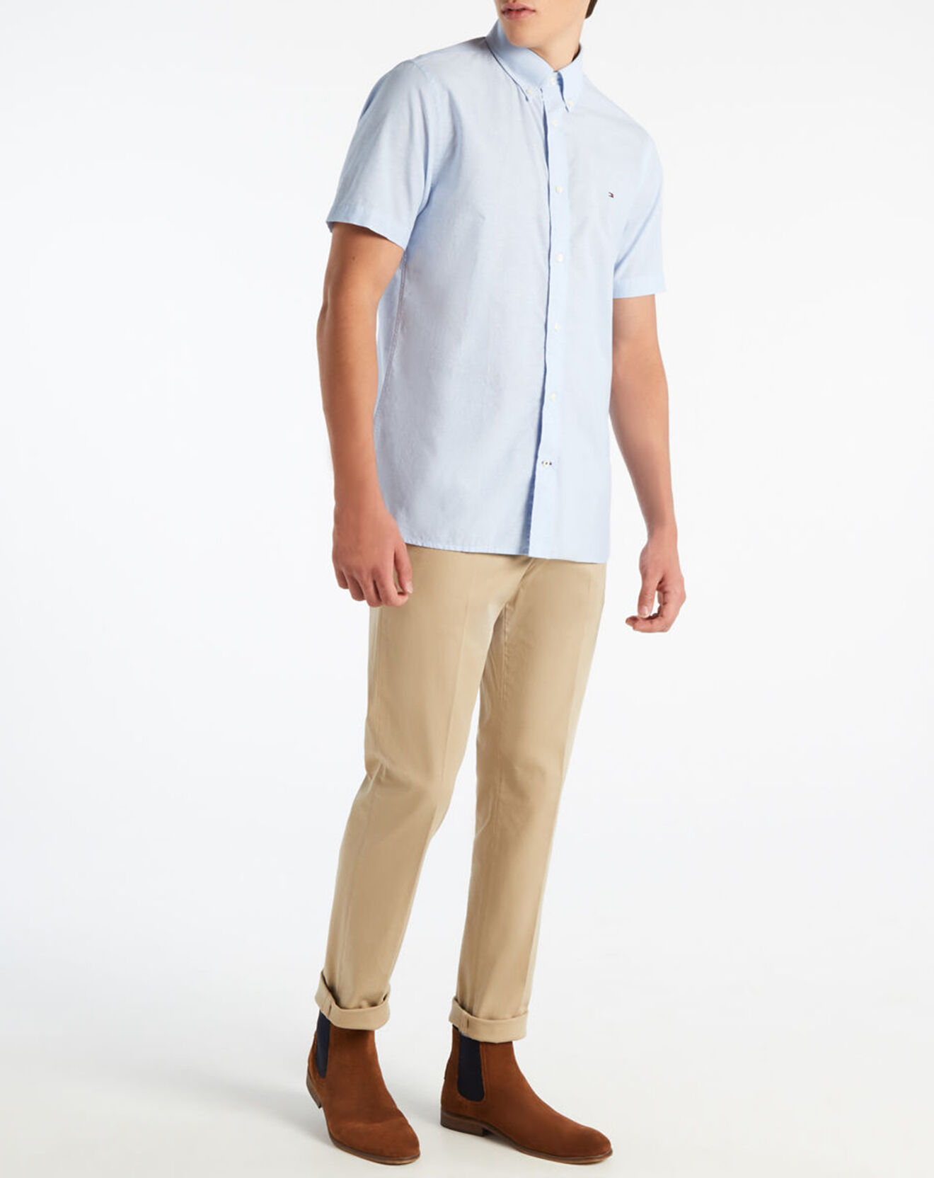 Tommy Hilfiger Chemise droite Flex rayée bleu clair