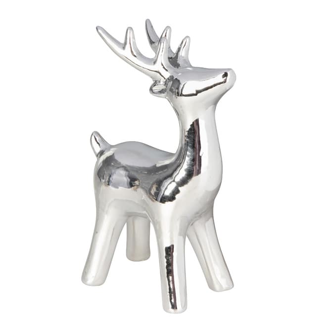 Deko Hirsch silber - ca. 9,5 x 6 x 15 cm