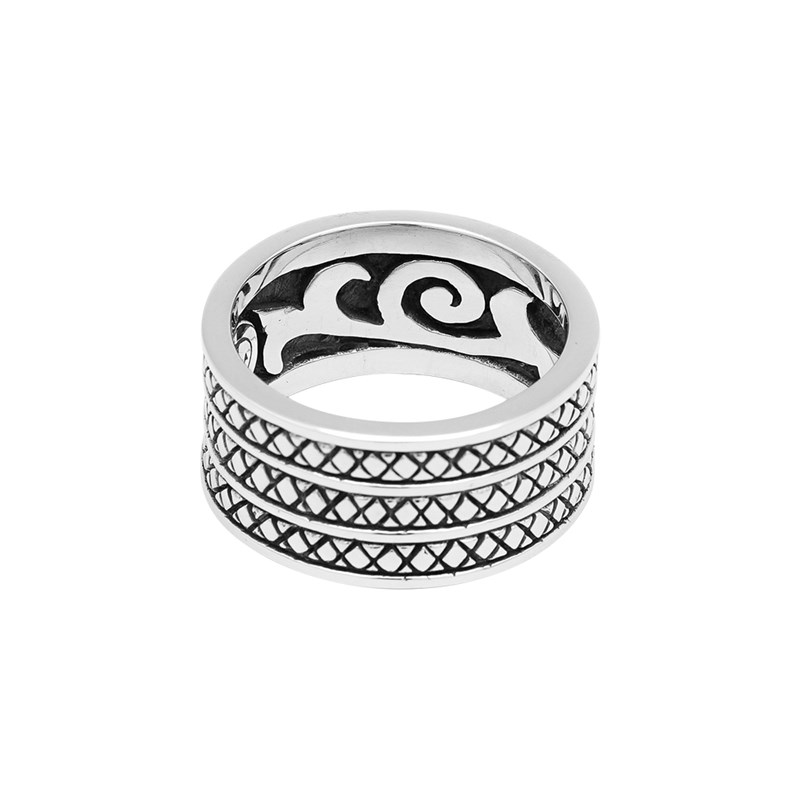 Bague En Argent Anneaux Large Ethnique Pour Homme