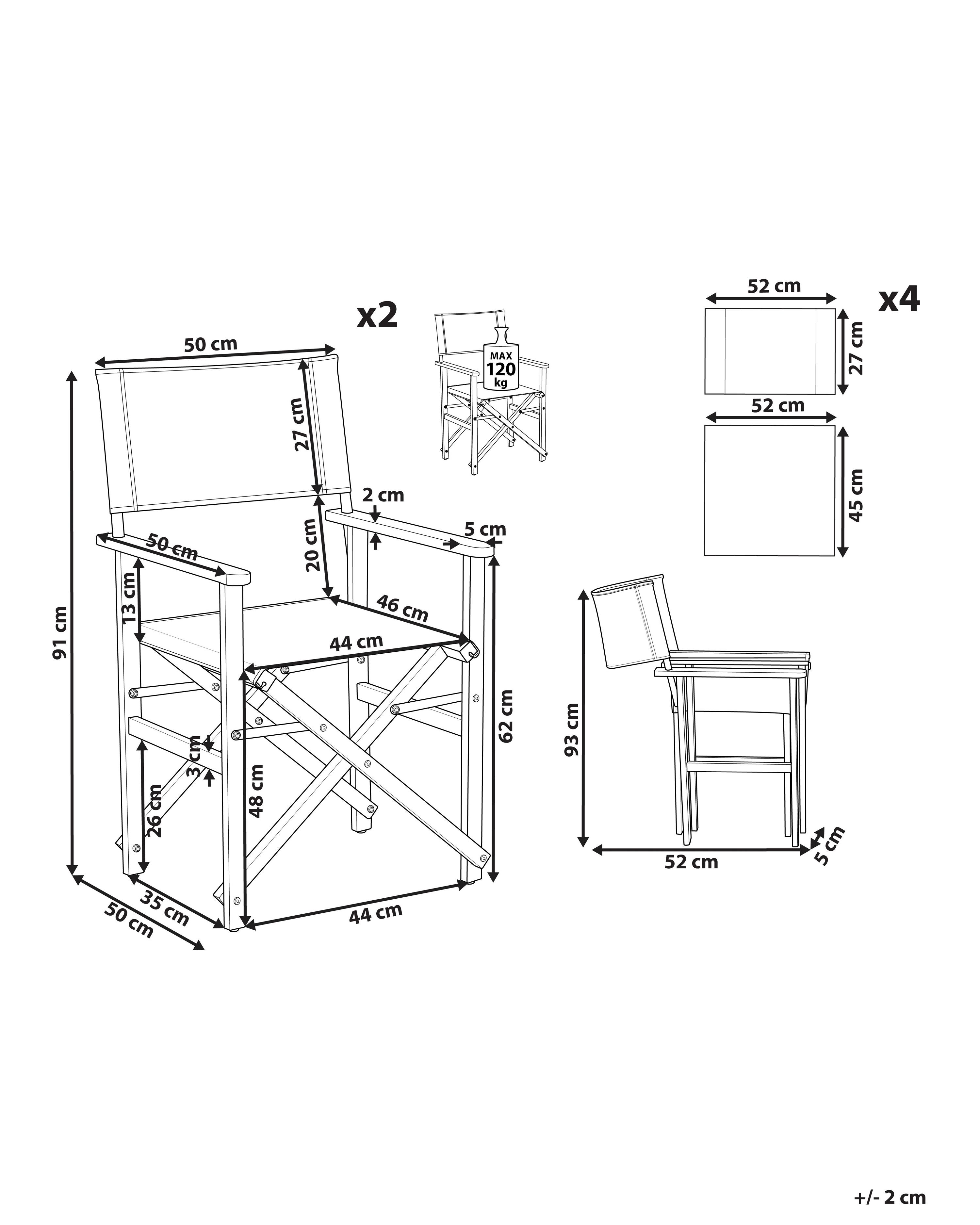 Set van 2 tuinstoelen CINE Acaciahout Lichtgroen