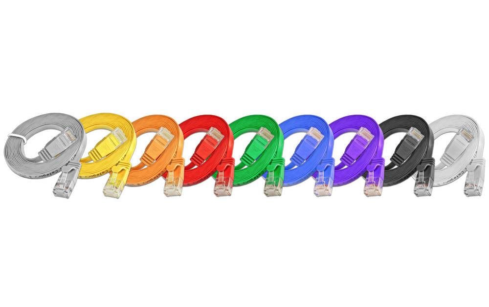 Slimpatchkabel RJ-45 - RJ-45, Cat 6, UTP, 1 m, GrauUnscreened/Unshielded Twisted-Pair-Kabel (UTP) mit Klinkenschutz