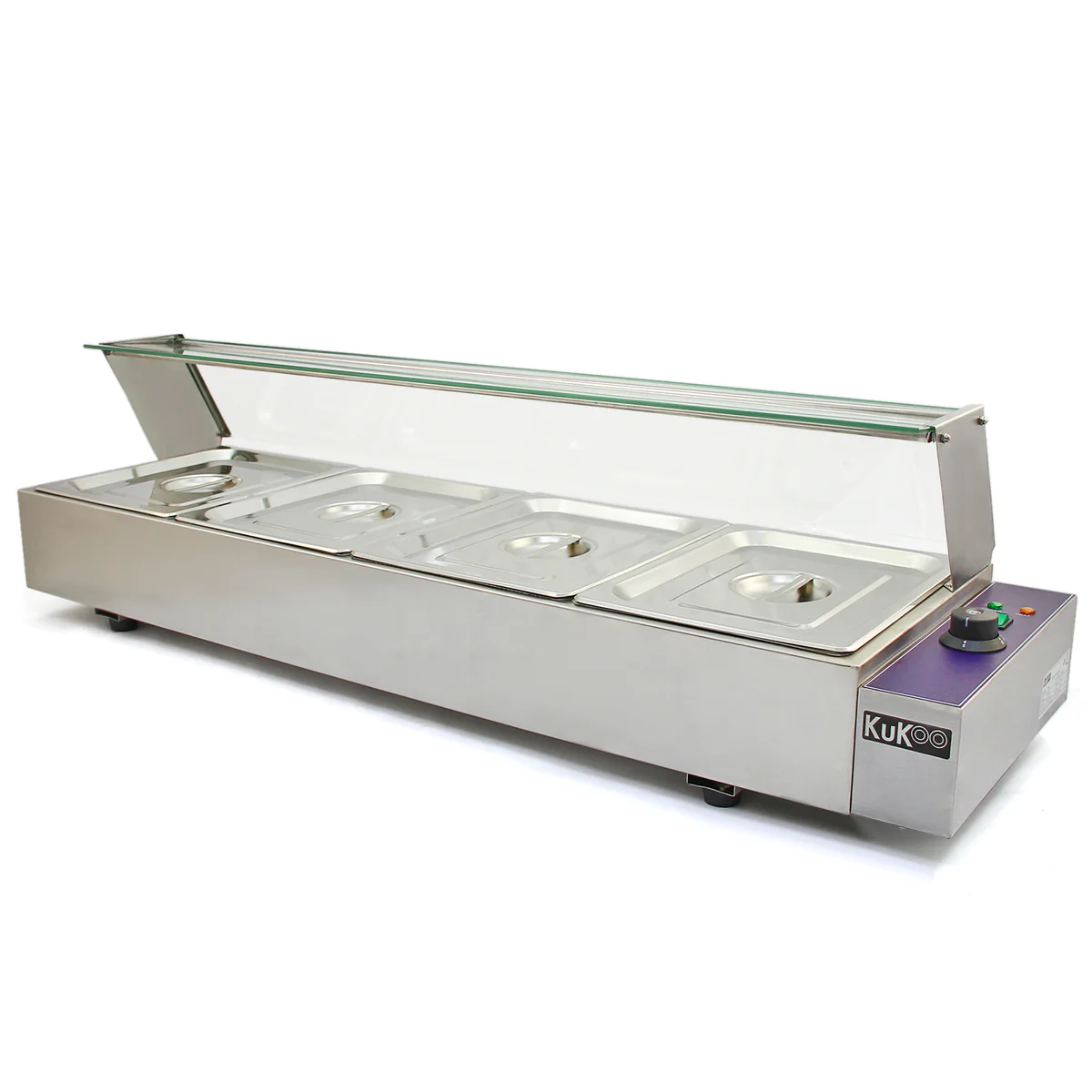 KuKoo Vitrine Bain Marie Professionnel à 4 Bacs Kukoo