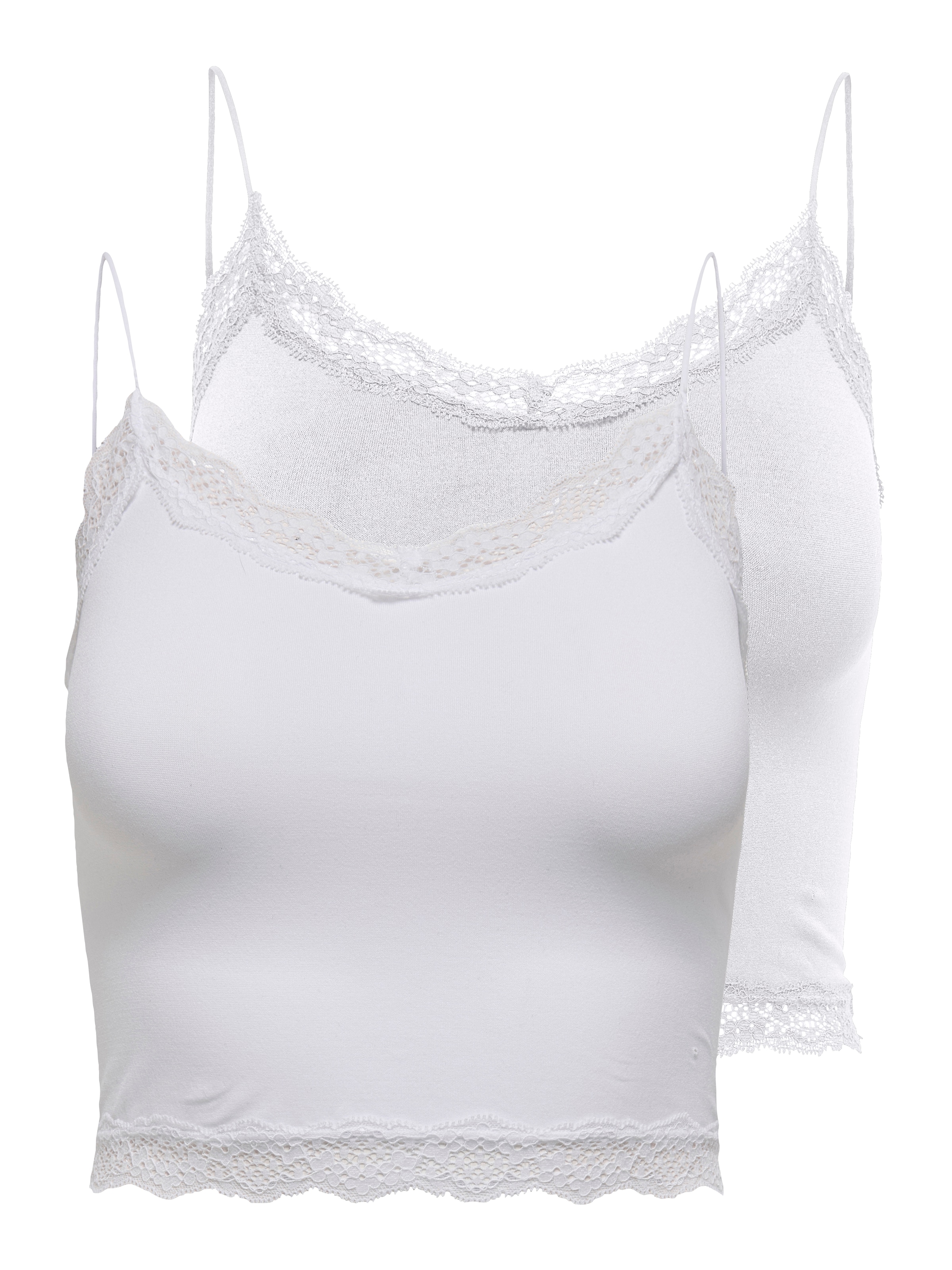 ONLY Trägertop »ONLVICKY LACE SEAML 2-PACK CROPPED TOP«, 2 Stk.